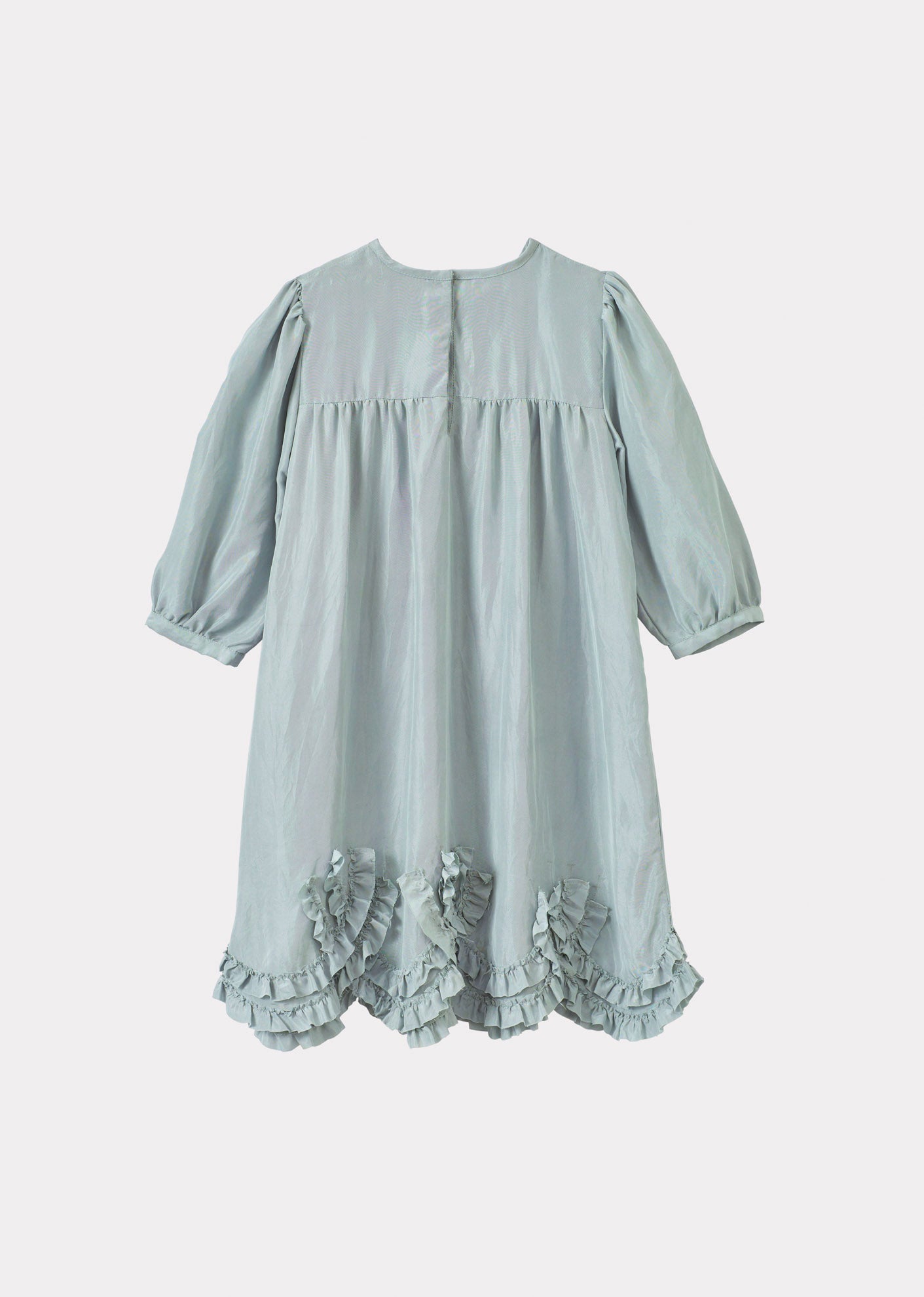 MARTA GIRL'S SILK DRESS - MIST BLUE