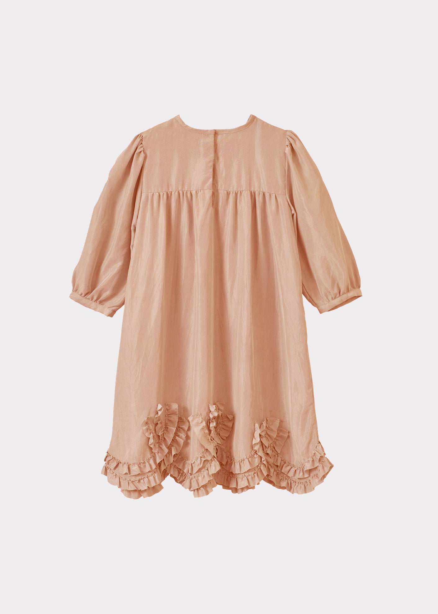 MARTA GIRL'S SILK DRESS - PEACH