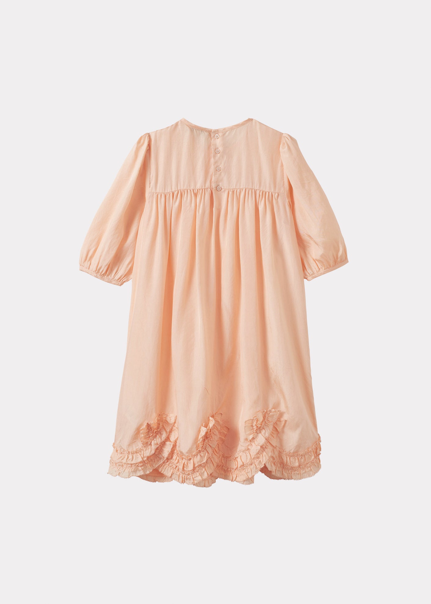 MARTA GIRL'S SILK DRESS - PEACH