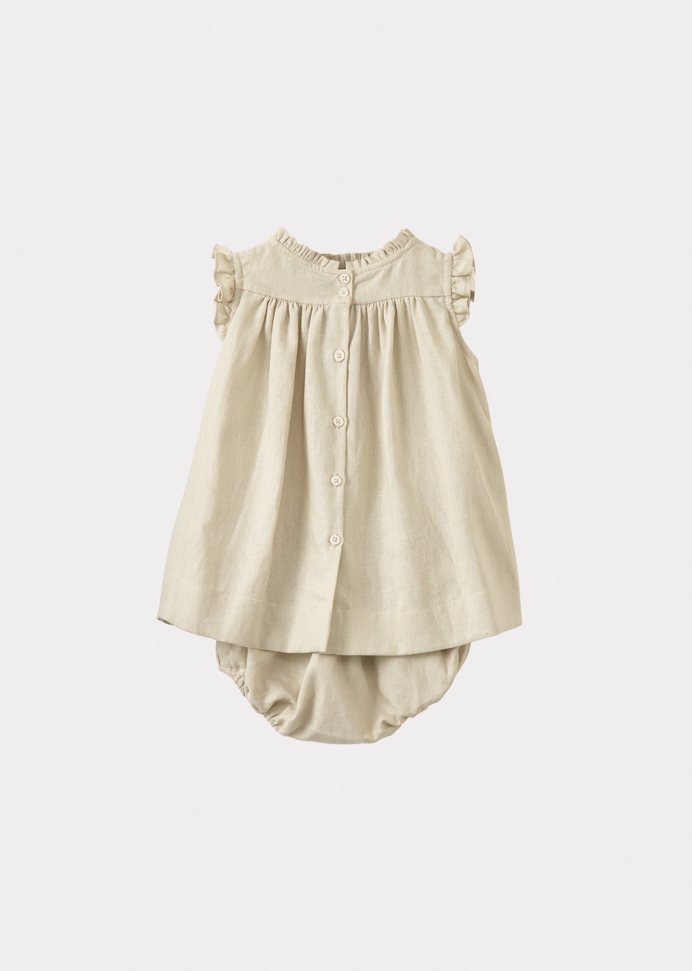 MORINGA BABY LINEN DRESS - BEIGE