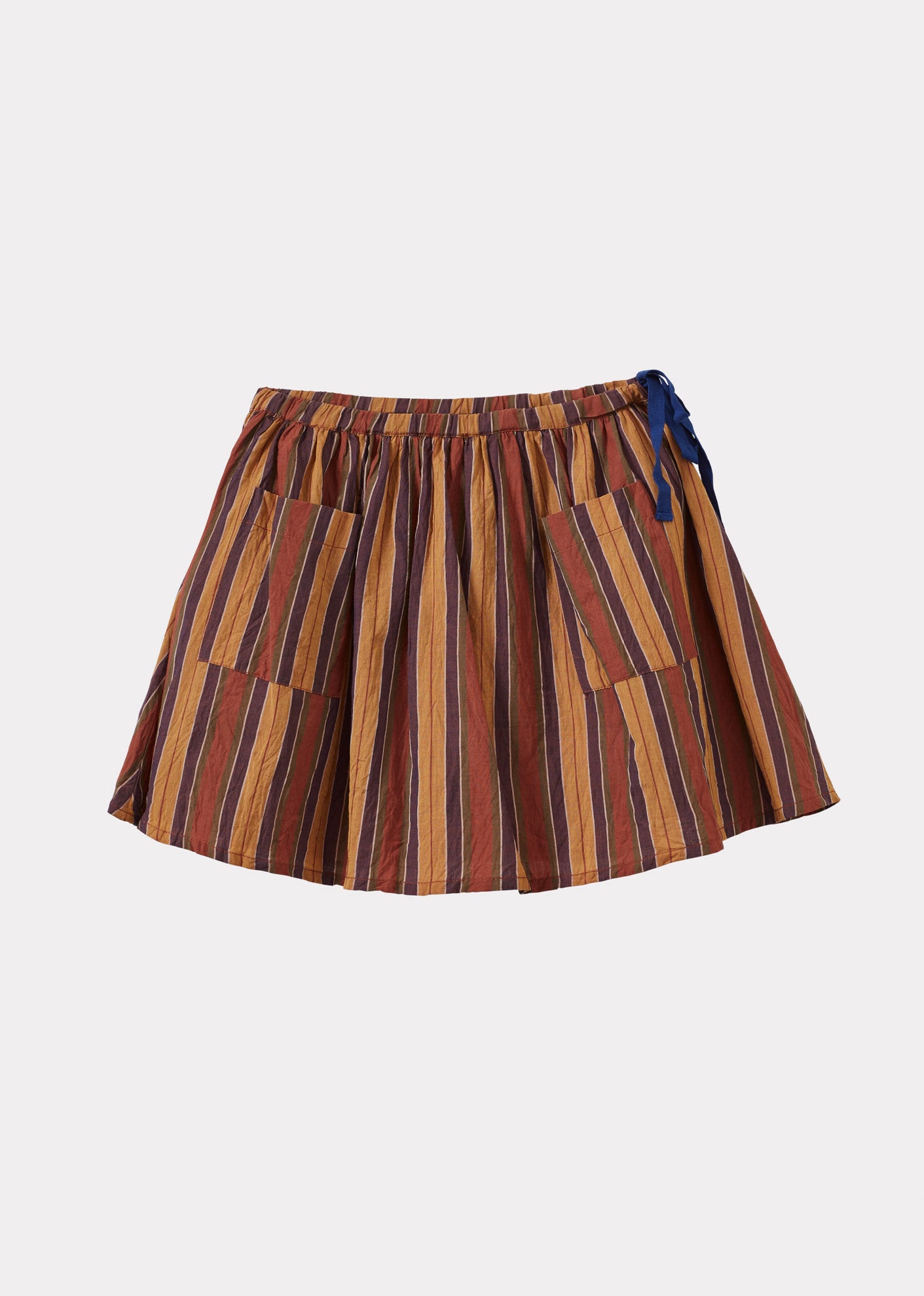MYLA GIRL'S SKIRT - BROWN MULTI STRIPE