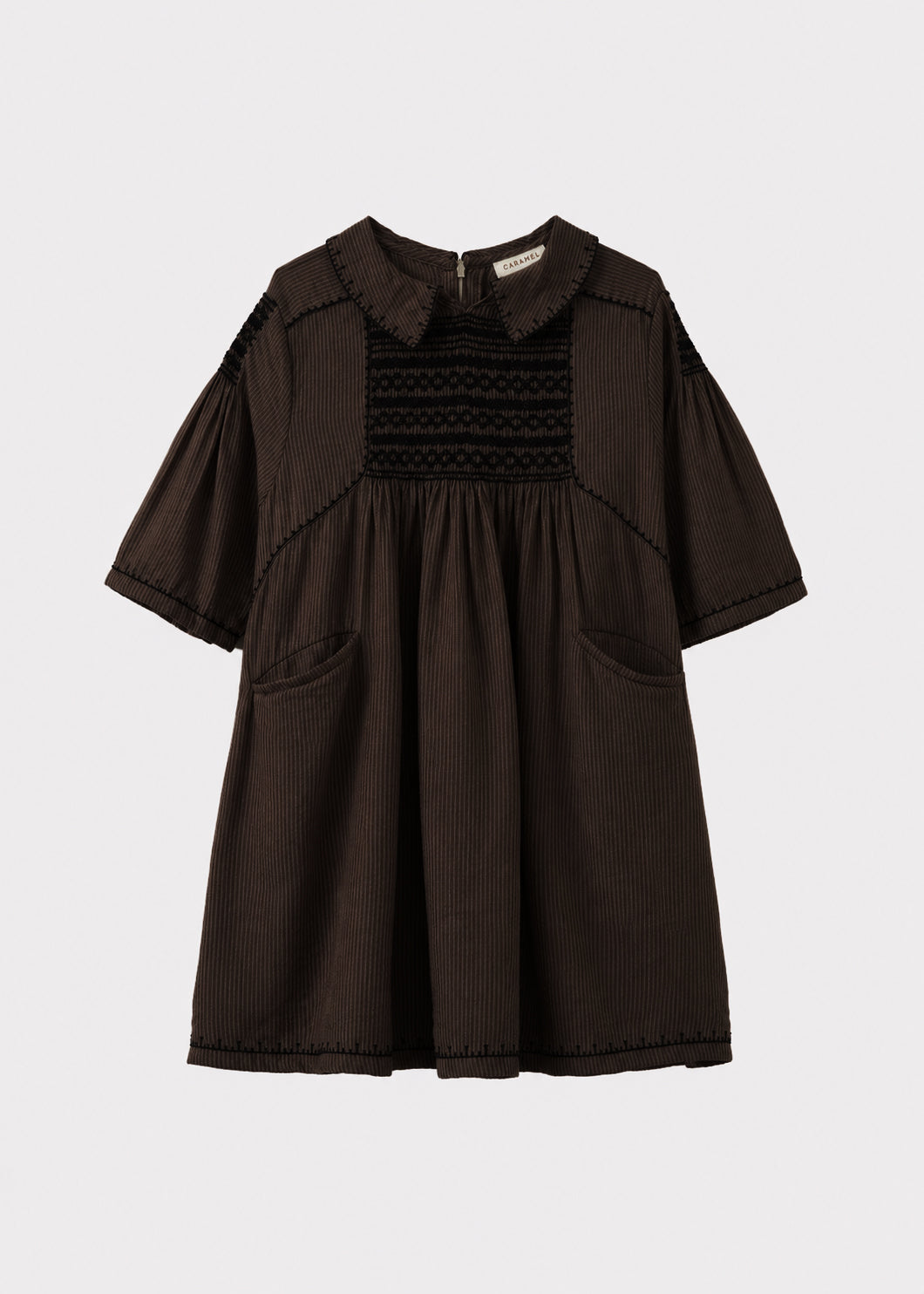 MATILDE GIRL'S DRESS - CHOCOLATE STRIPE