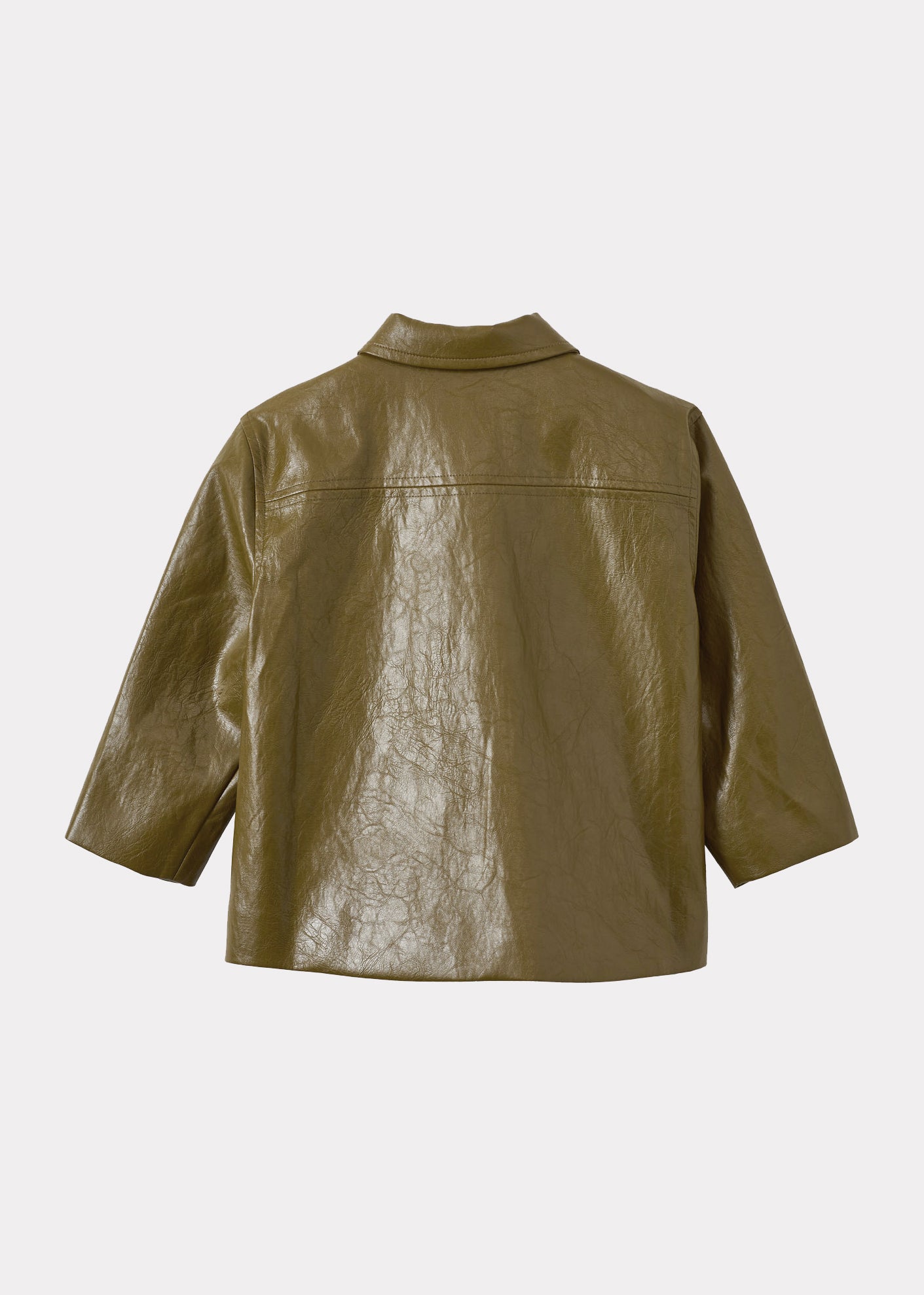 OSWIN CHILDREN'S VEGAN LEATHER JACKET - OLIVE