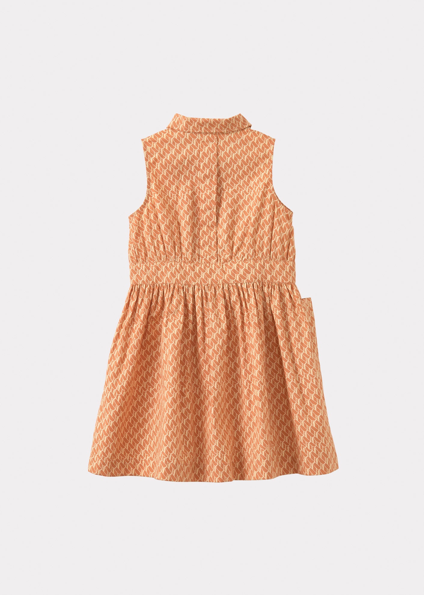 PENGUIN DRESS  - APRICOT GEO PRINT