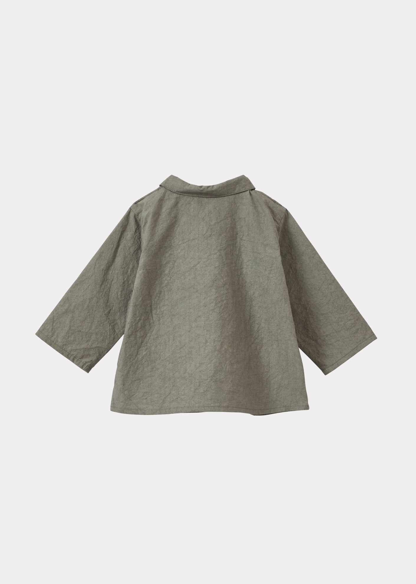PIPER BABY CRUSHED COTTON SHIRT - GREY / GREEN