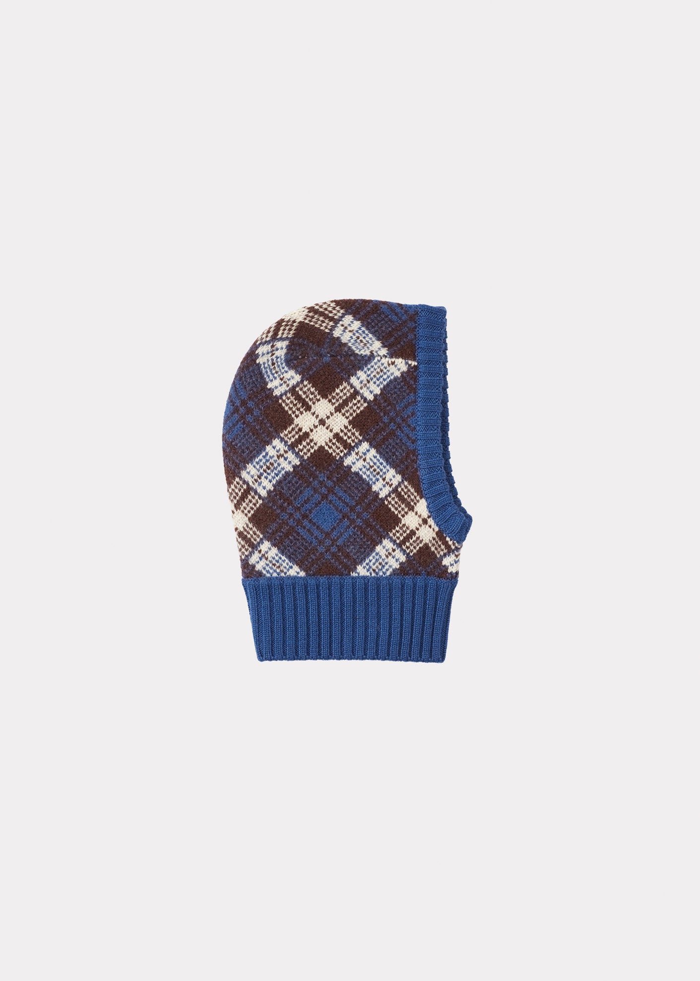 PLOMO BABY MERINO WOOL BALACLAVA - CHOCOLATE / BLUE / ECRU