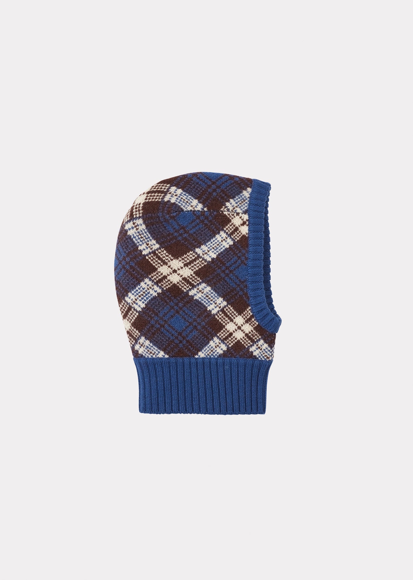 PLOMO CHILDREN'S MERINO WOOL BALACLAVA - CHOCOLATE / BLUE / ECRU