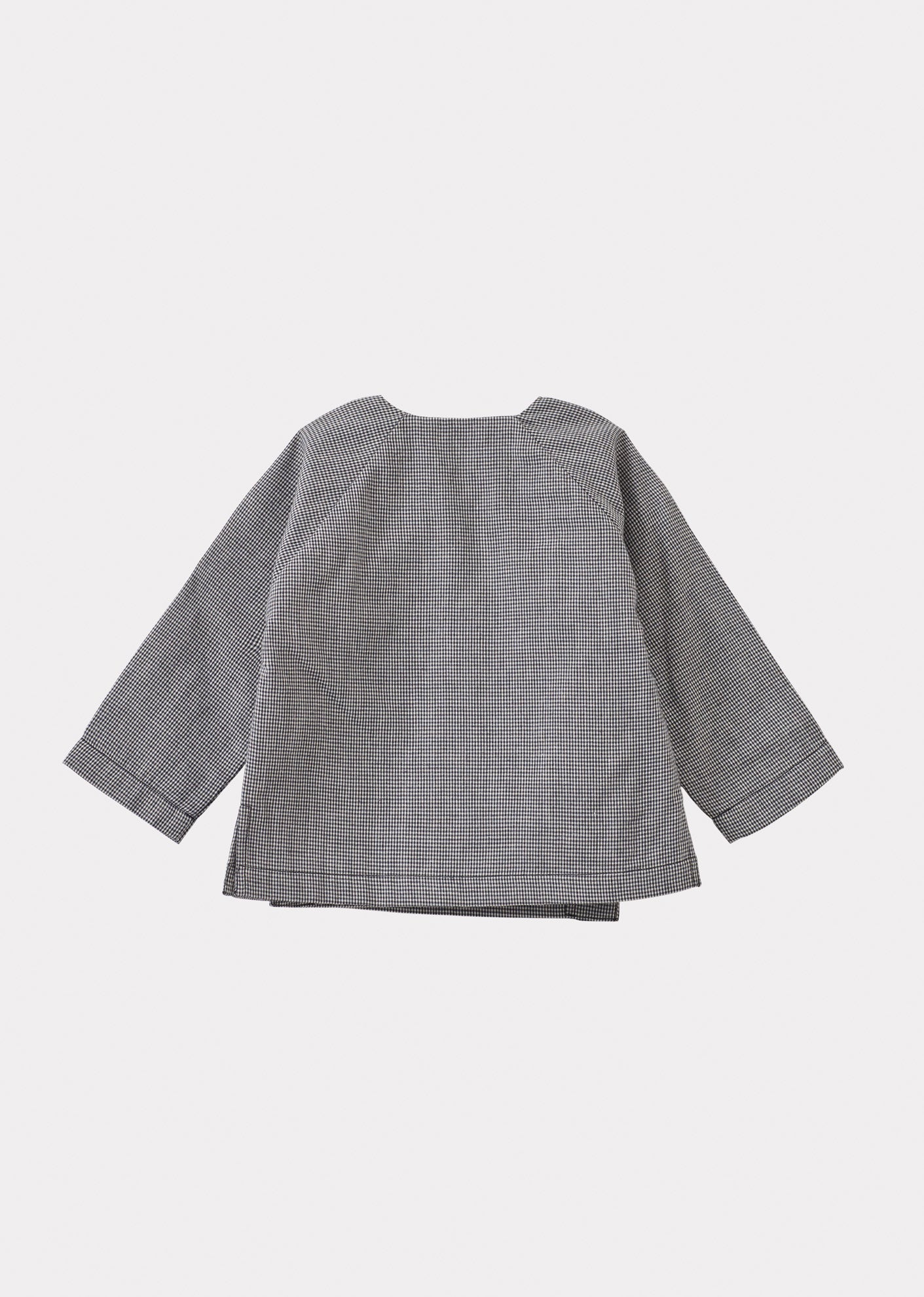 POCHARD BABY WRAP CARDIGAN - BLACK MICRO CHECK