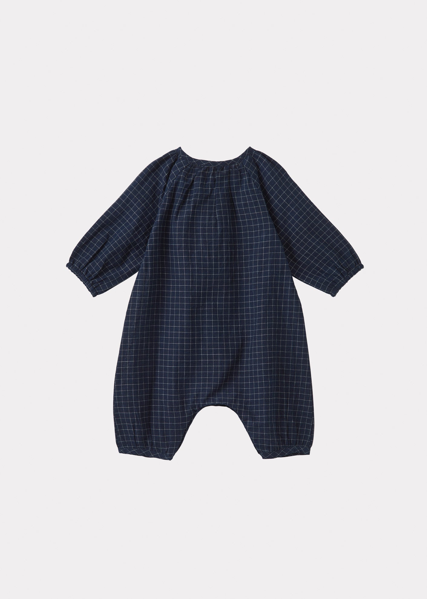 POPULUS BABY ROMPER - NAVY YARN DYED CHECK