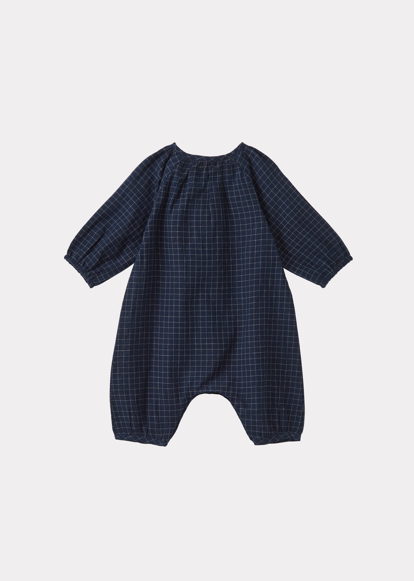 POPULUS BABY COTTON ROMPER - NAVY CHECK