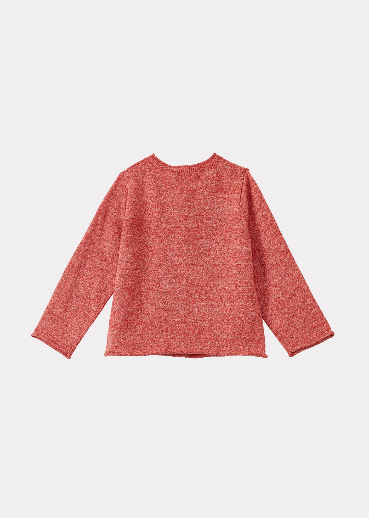 ROMILLY BABY COTTON CARDIGAN - TOMATO MELANGE