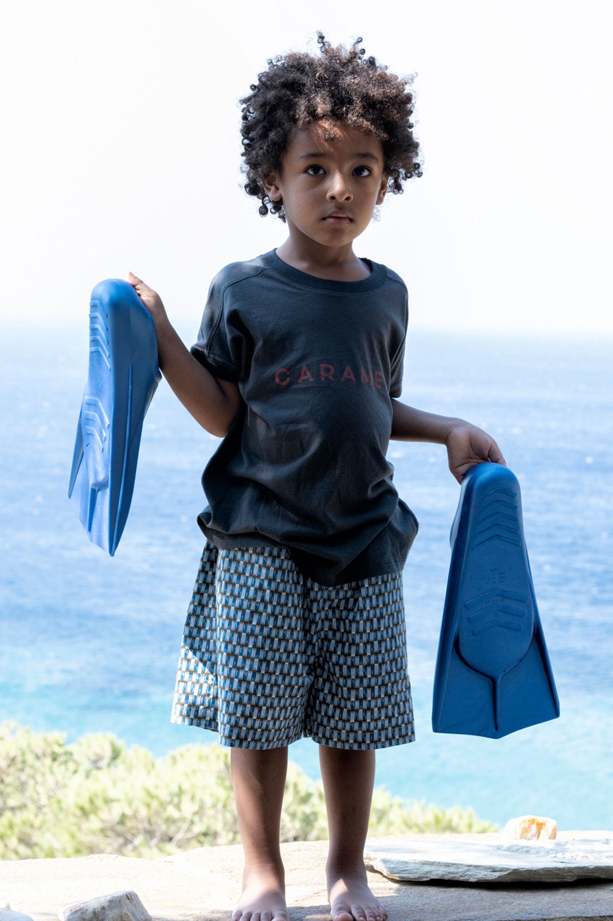 APIUM SHORTS  - BLUE GEO PRINT