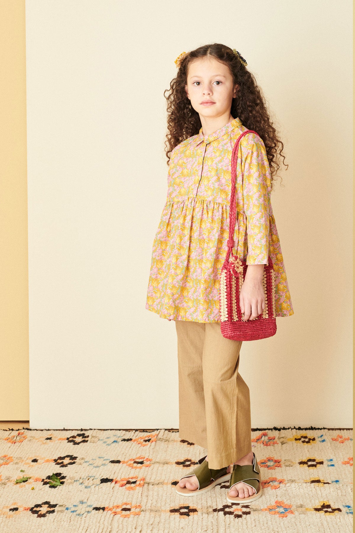 LEMON BALM TOP CHILD - PINK/YELLOW