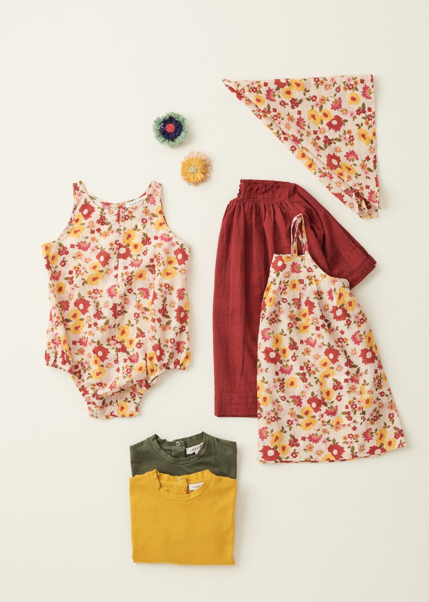 AHIPA BABY COTTON T-SHIRT - OCHRE