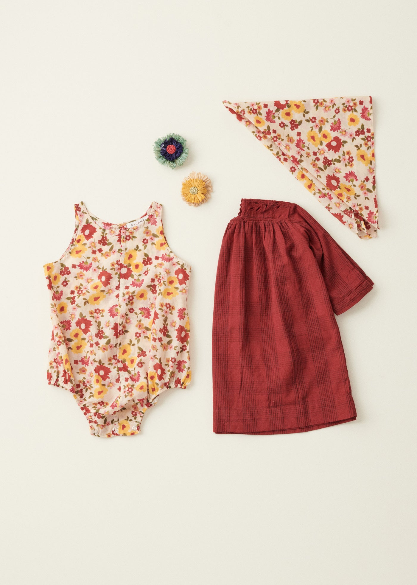 CLAIRE BABY COTTON DRESS - RED / BLACK CHECK