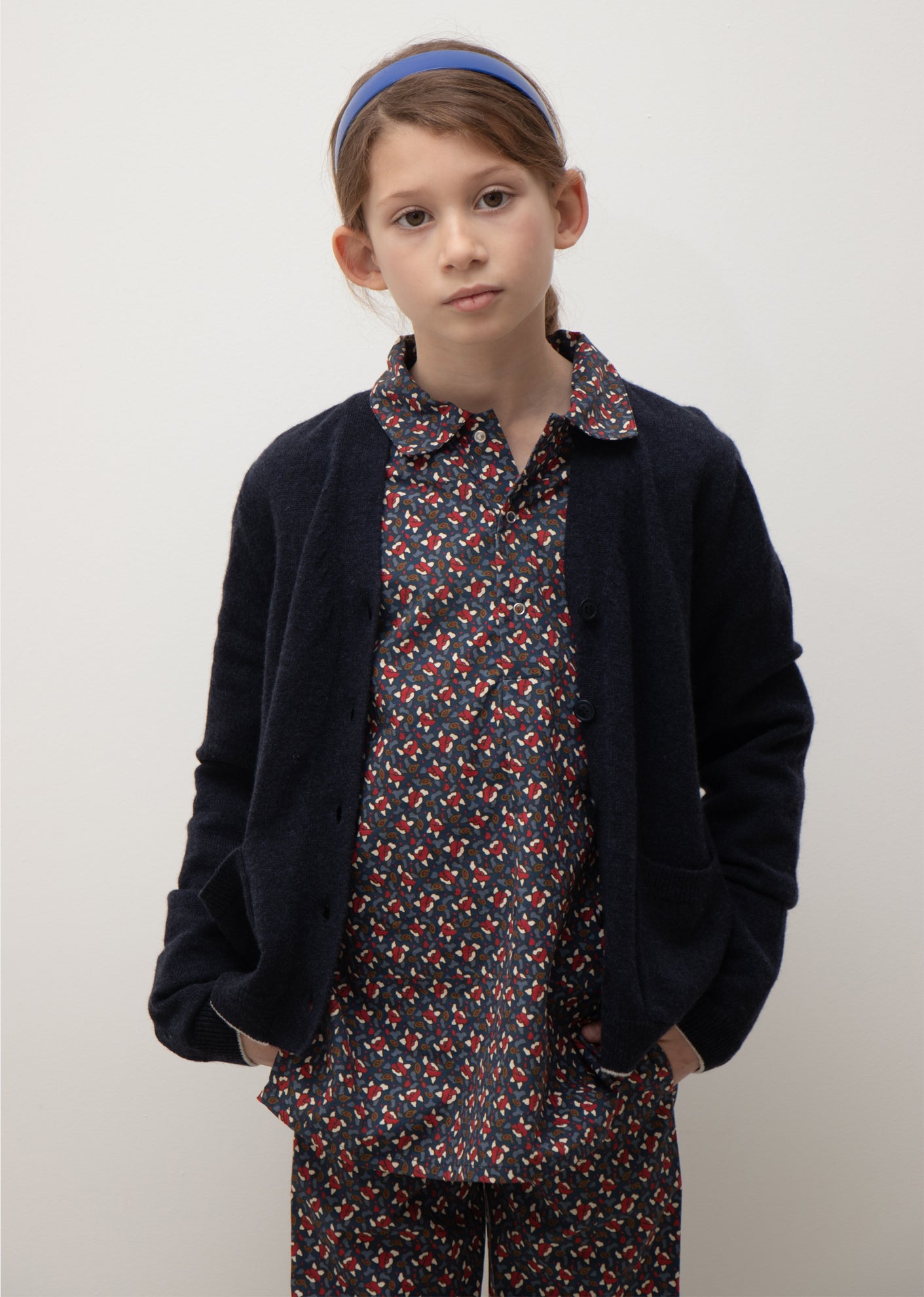 TAYLOR KIDS TUNIC - NAVY SEED PRINT 1