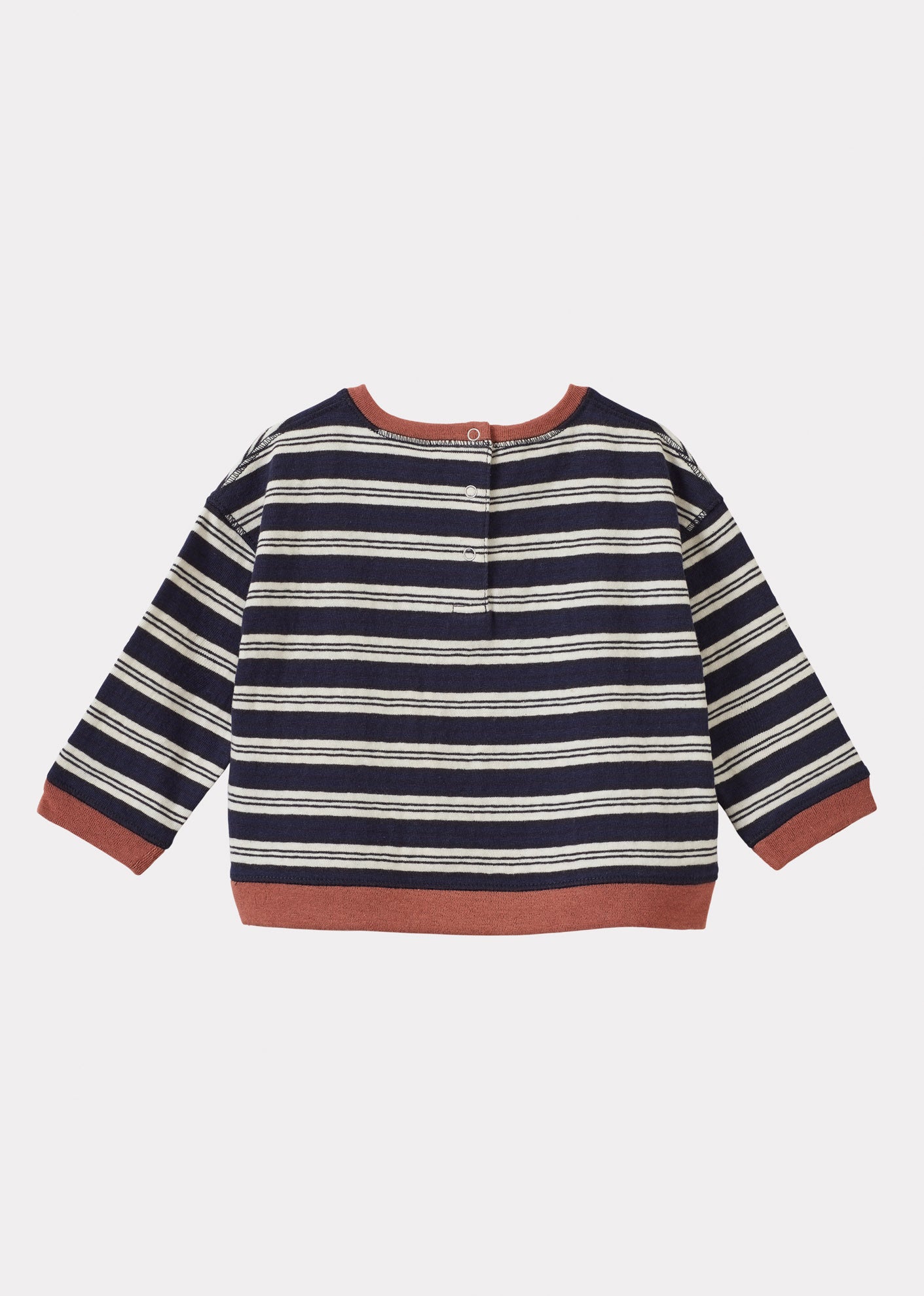 TODEA BABY COTTON T-SHIRT - NAVY / ECRU STRIPE