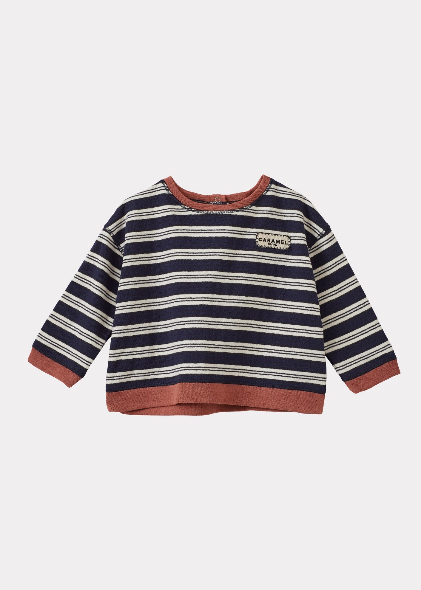 TODEA BABY COTTON T-SHIRT - NAVY / ECRU STRIPE