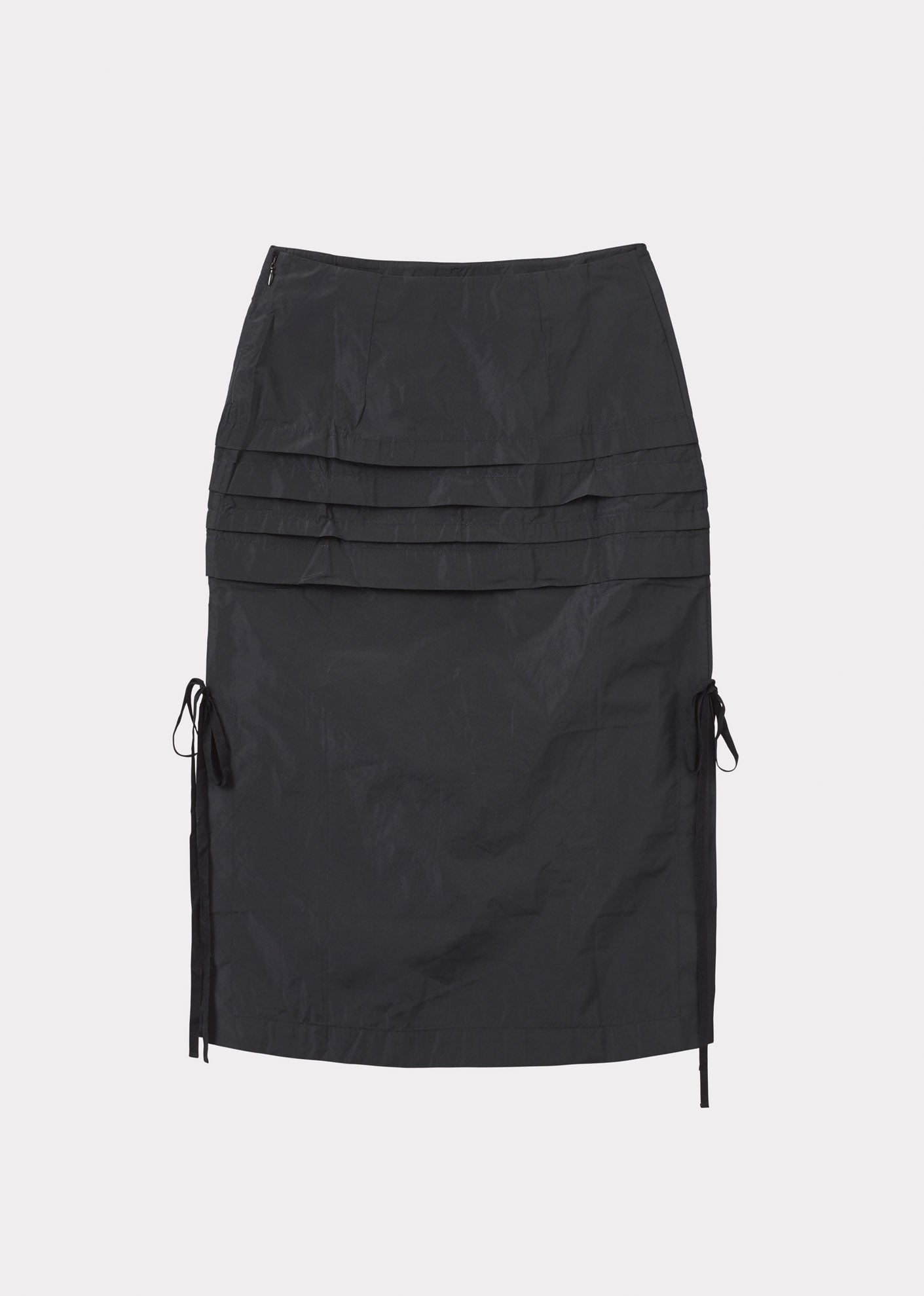 WOMEN'S  TUCK SKIRT - BLACK