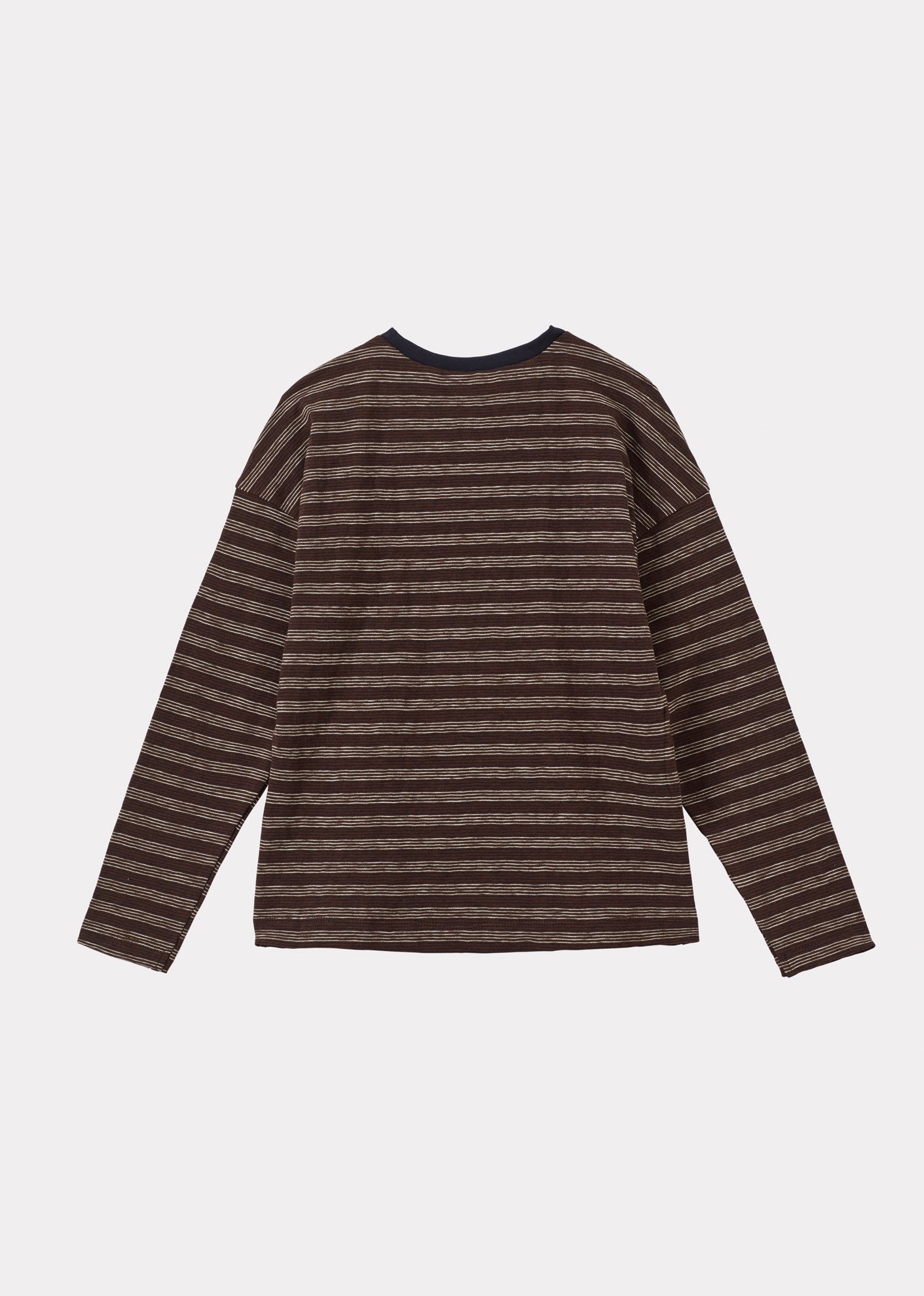 VIBURNAM CHILDREN'S COTTON T-SHIRT - BROWN / ECRU STRIPE