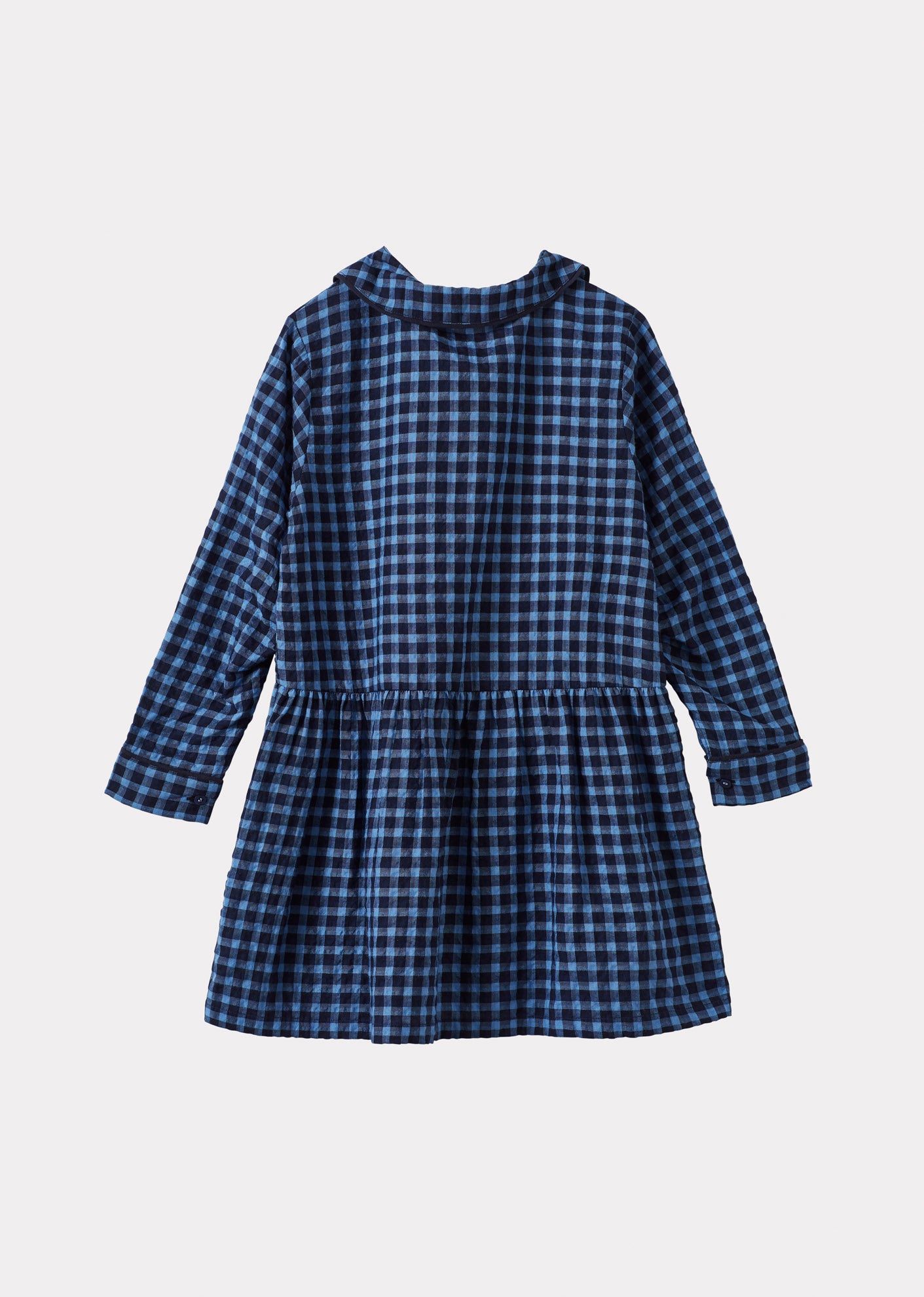 WHITELEAF GIRL'S COTTON DRESS - BLUE GINGHAM