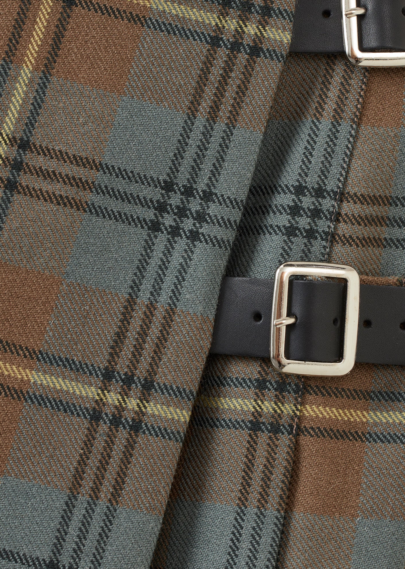 WOMEN'S WOOL KILT - YELLOW / BLACK CHECK