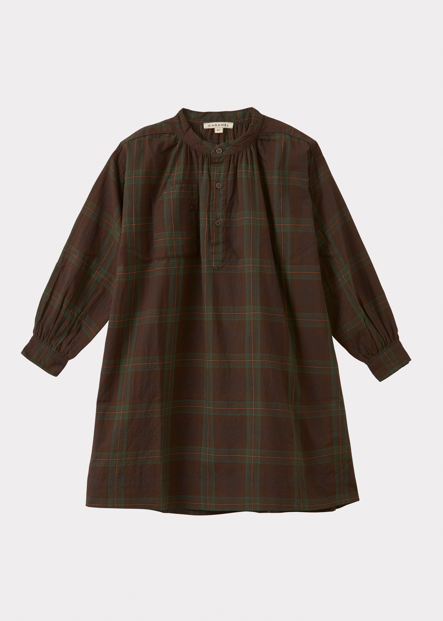 YEW DRESS - BROWN/GREEN TARTAN