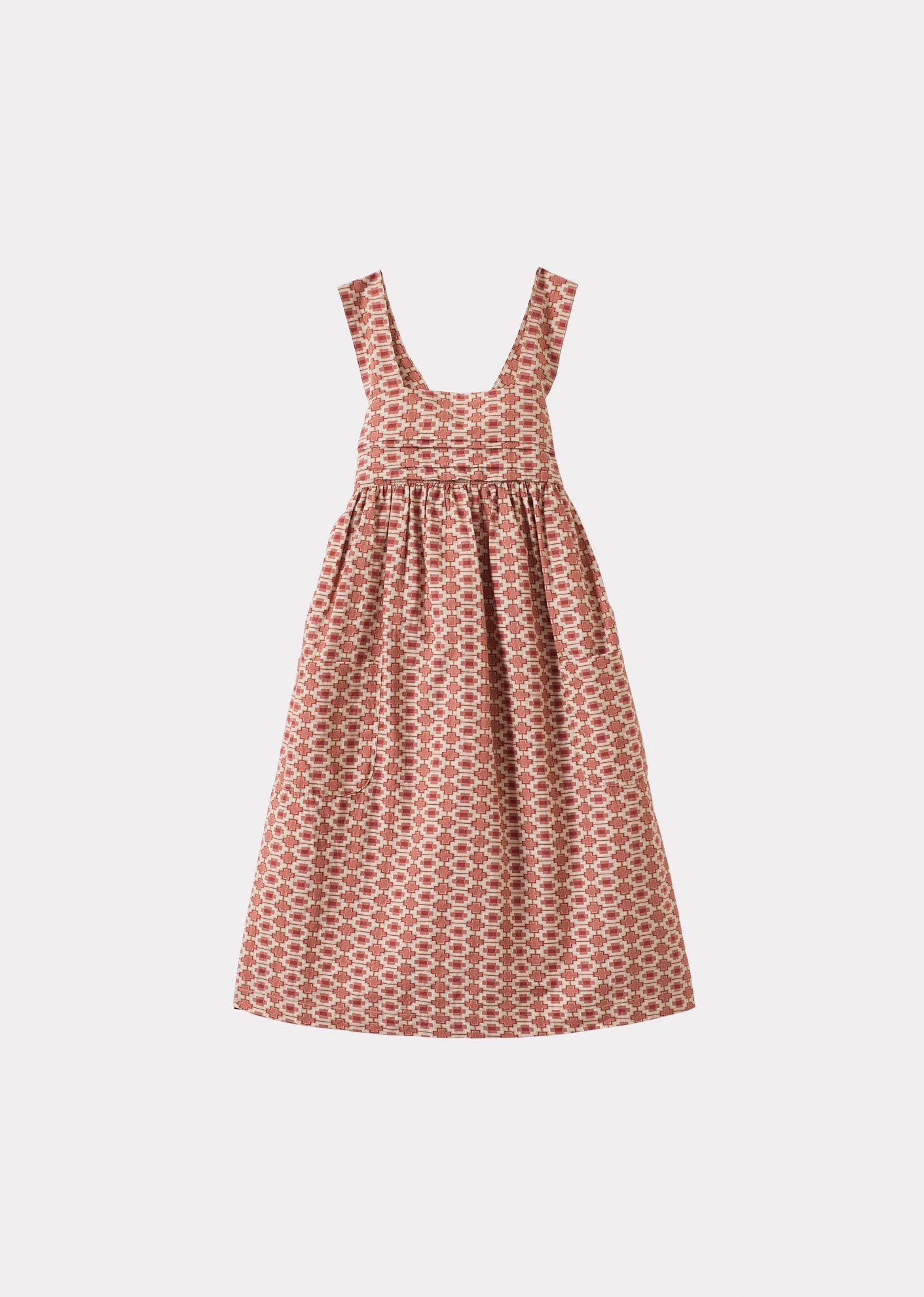 ABELIA GIRL'S COTTON DRESS - KALEIDOSCOPE PRINT
