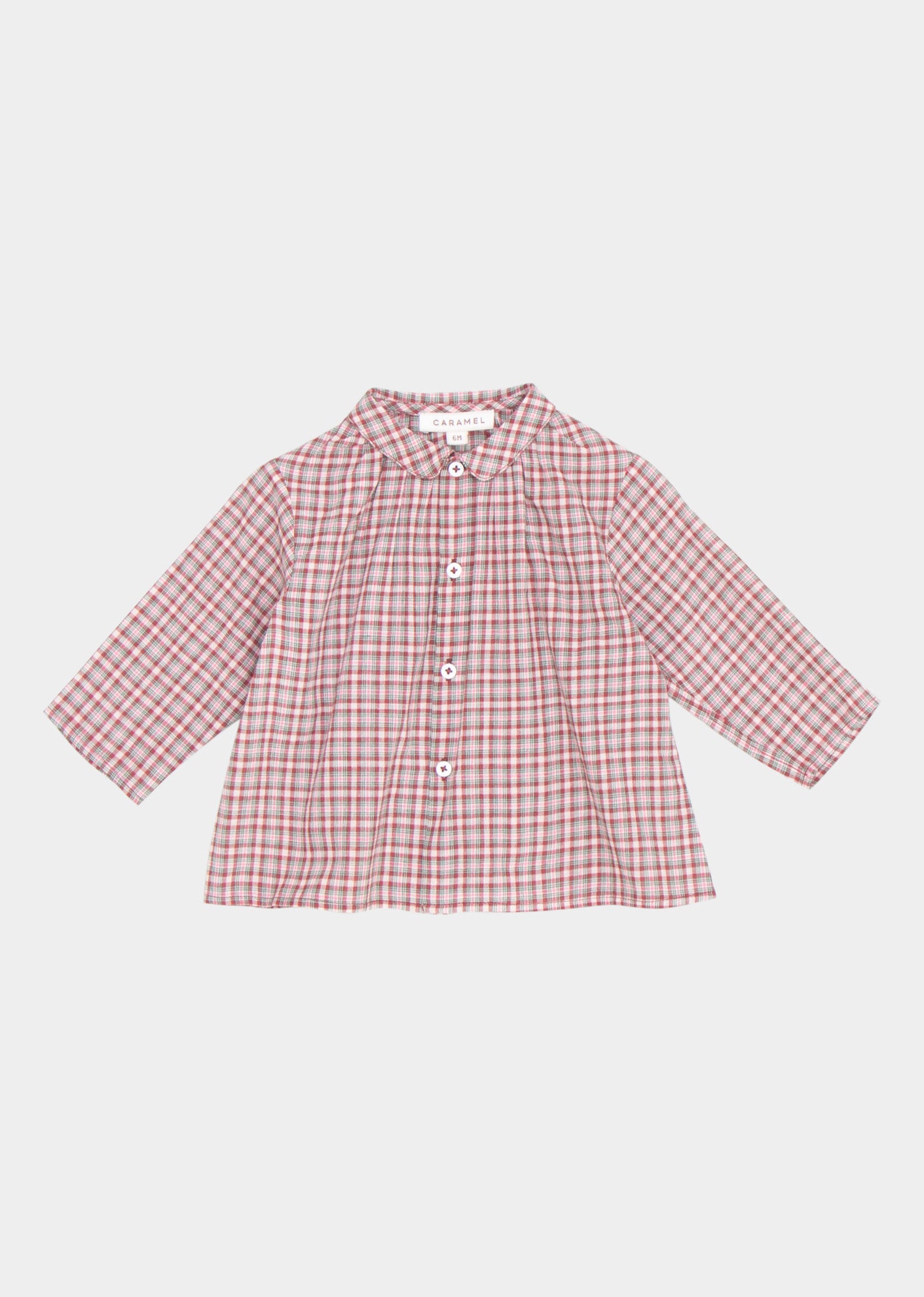 ALOE BABY SHIRT - BURGUNDY CHECK