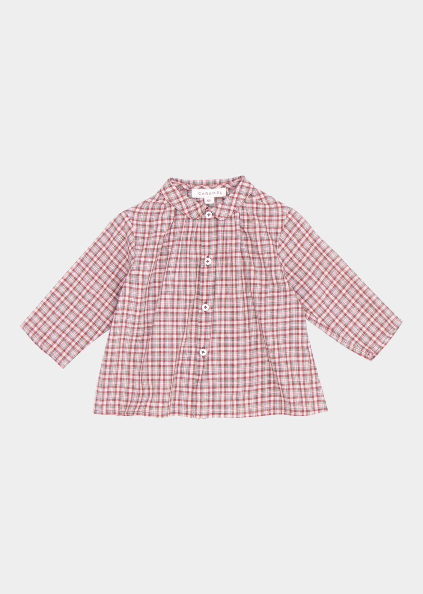 ALOE BABY SHIRT - BURGUNDY CHECK