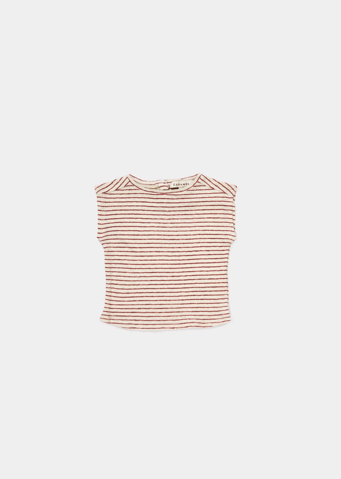 AVOCADO BABY T SHIRT - TERRACOTTA STRIPE