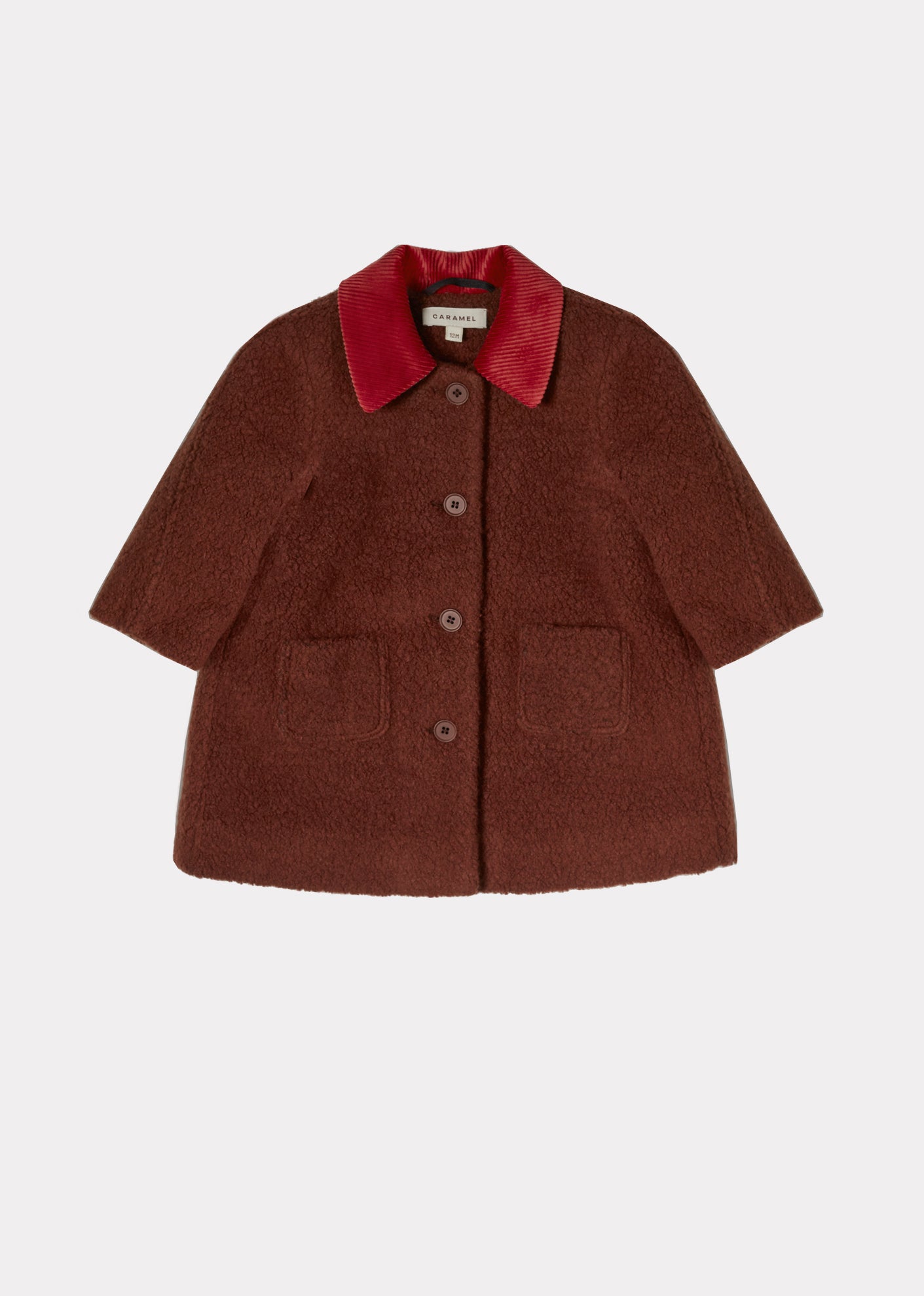 FELIX BABY WOOL COAT - BERRY BROWN