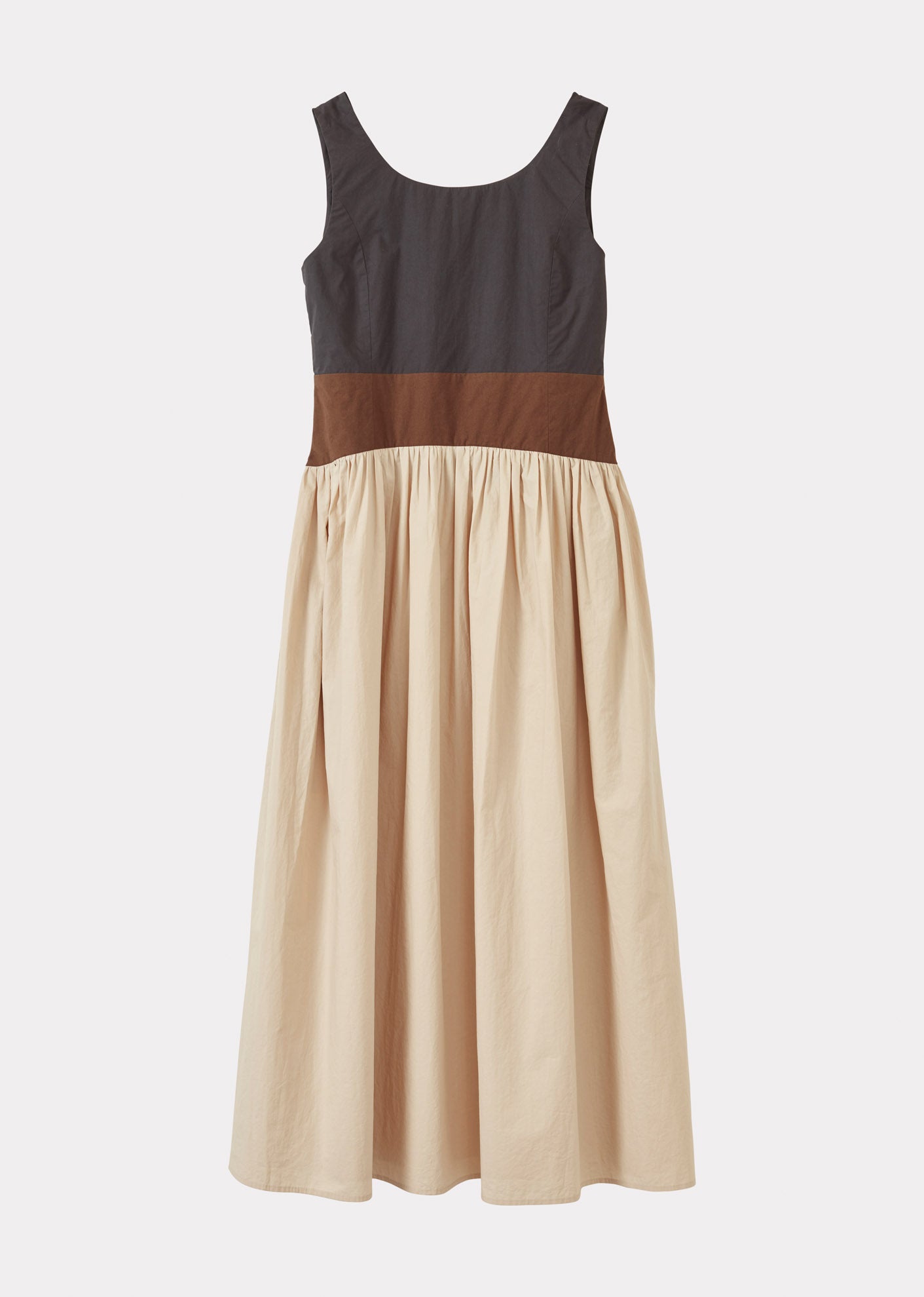 WOMEN'S PANELLED DRESS - BLACK/BROWN/BEIGE