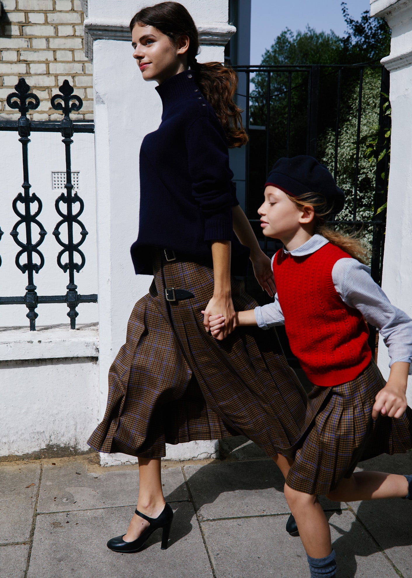 WOMEN'S WOOL KILT - BEIGE TARTAN