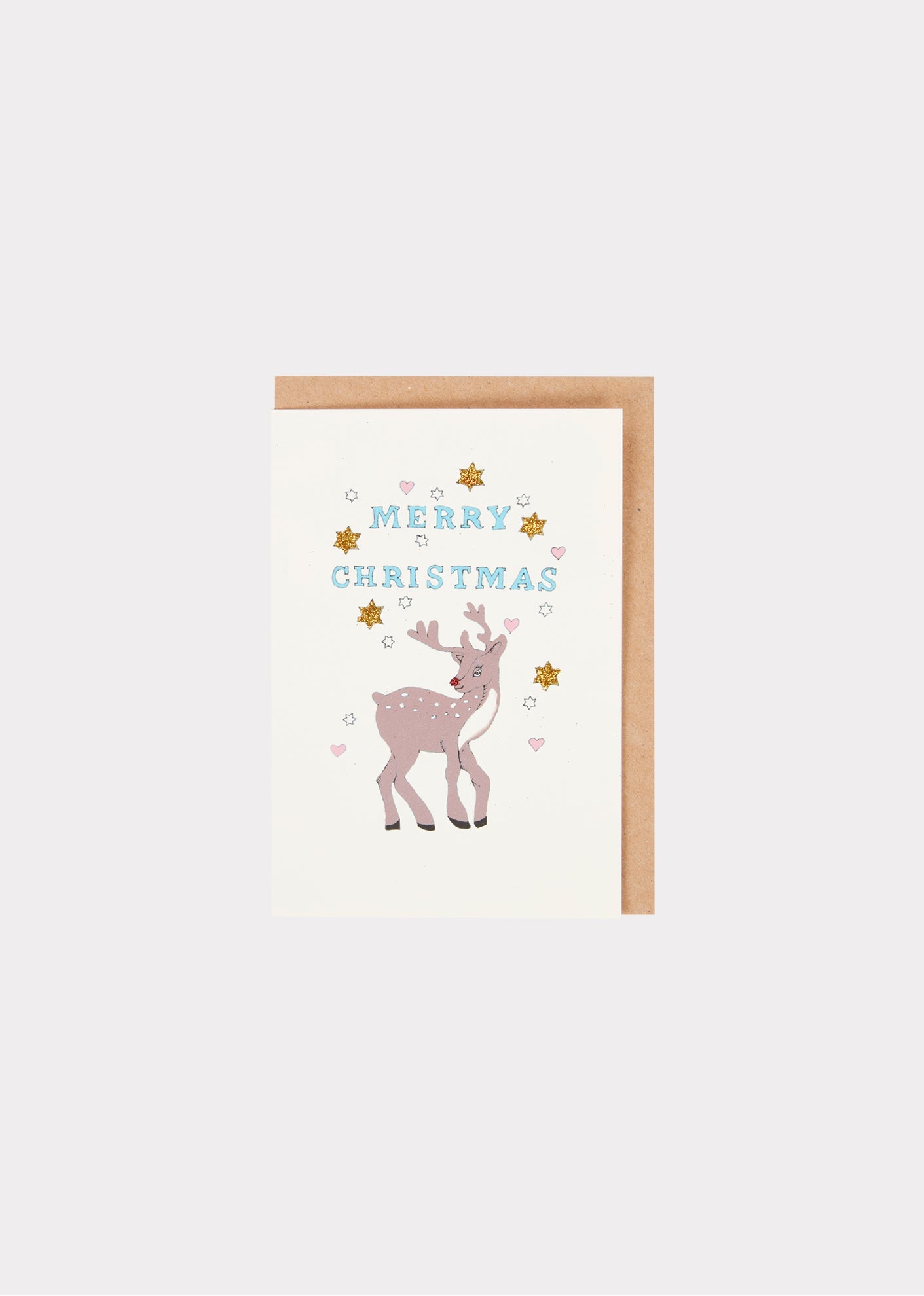 ROSIE WONDER VINTAGE CHRISTMAS CARD RUDOLF - MULTI