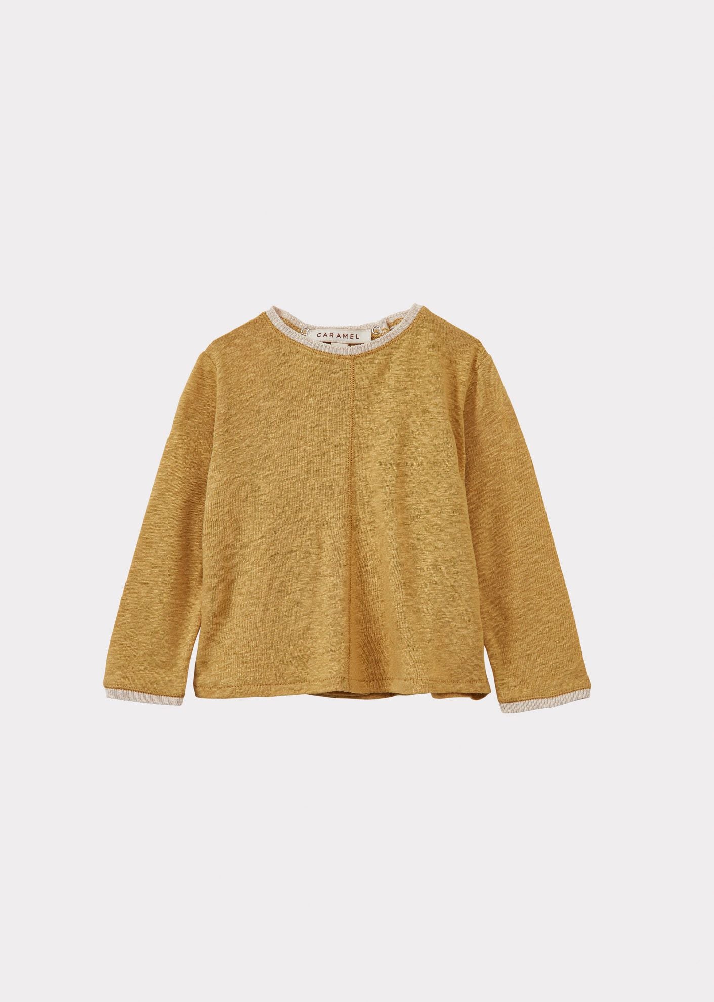 BARNES BABY TOP AND TROUSERS SET - OCHRE