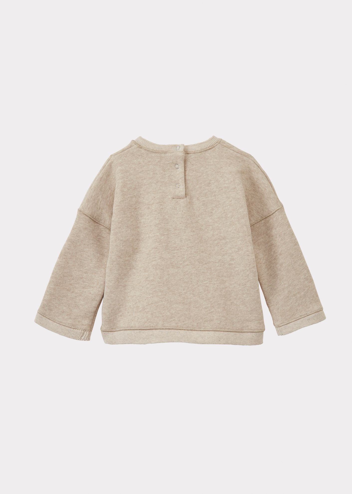SILAS BABY COTTON LONG-SLEEVED T-SHIRT - STONE