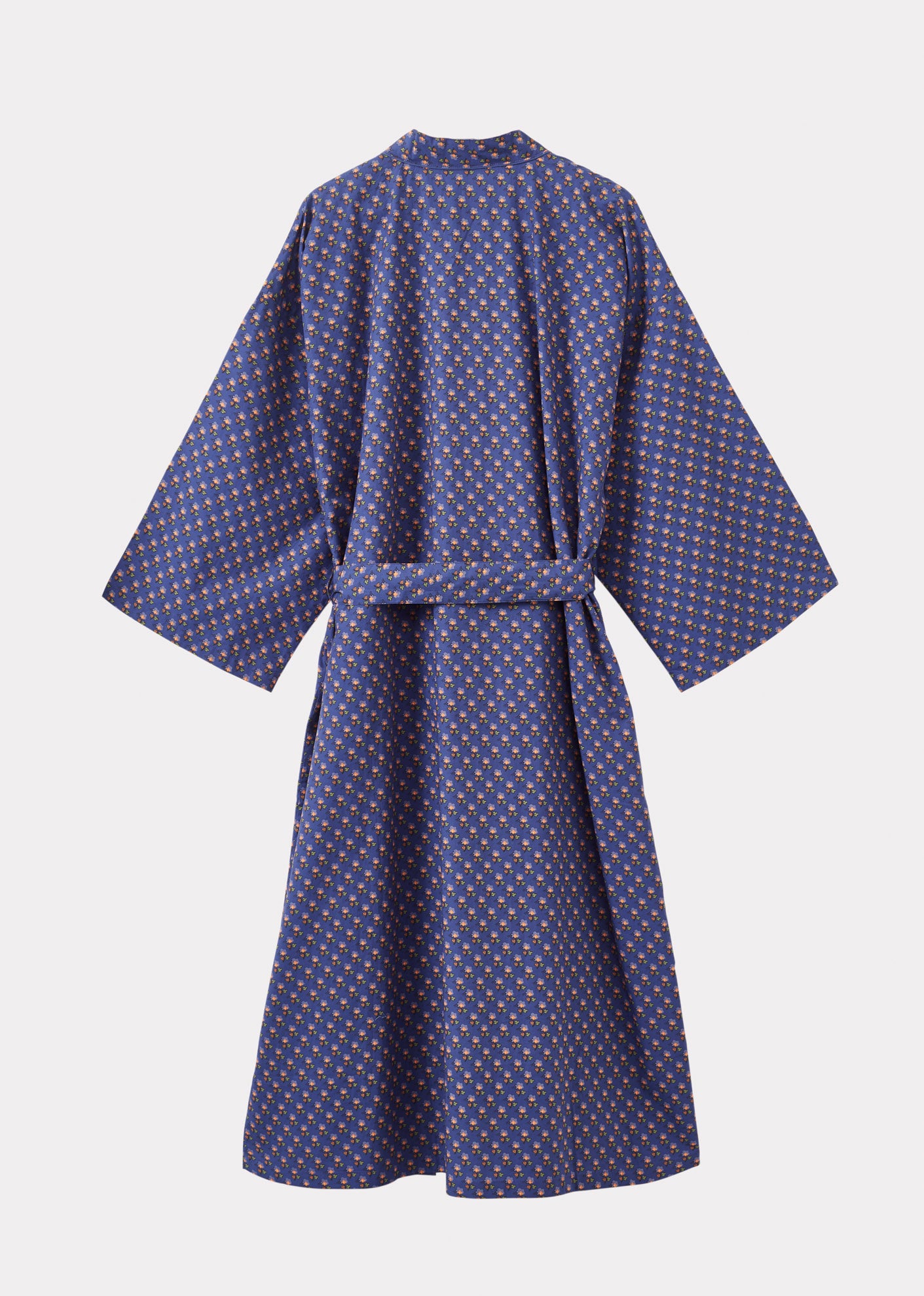 WOMAN NIGHT ROBE - NAVY POSY PRINT