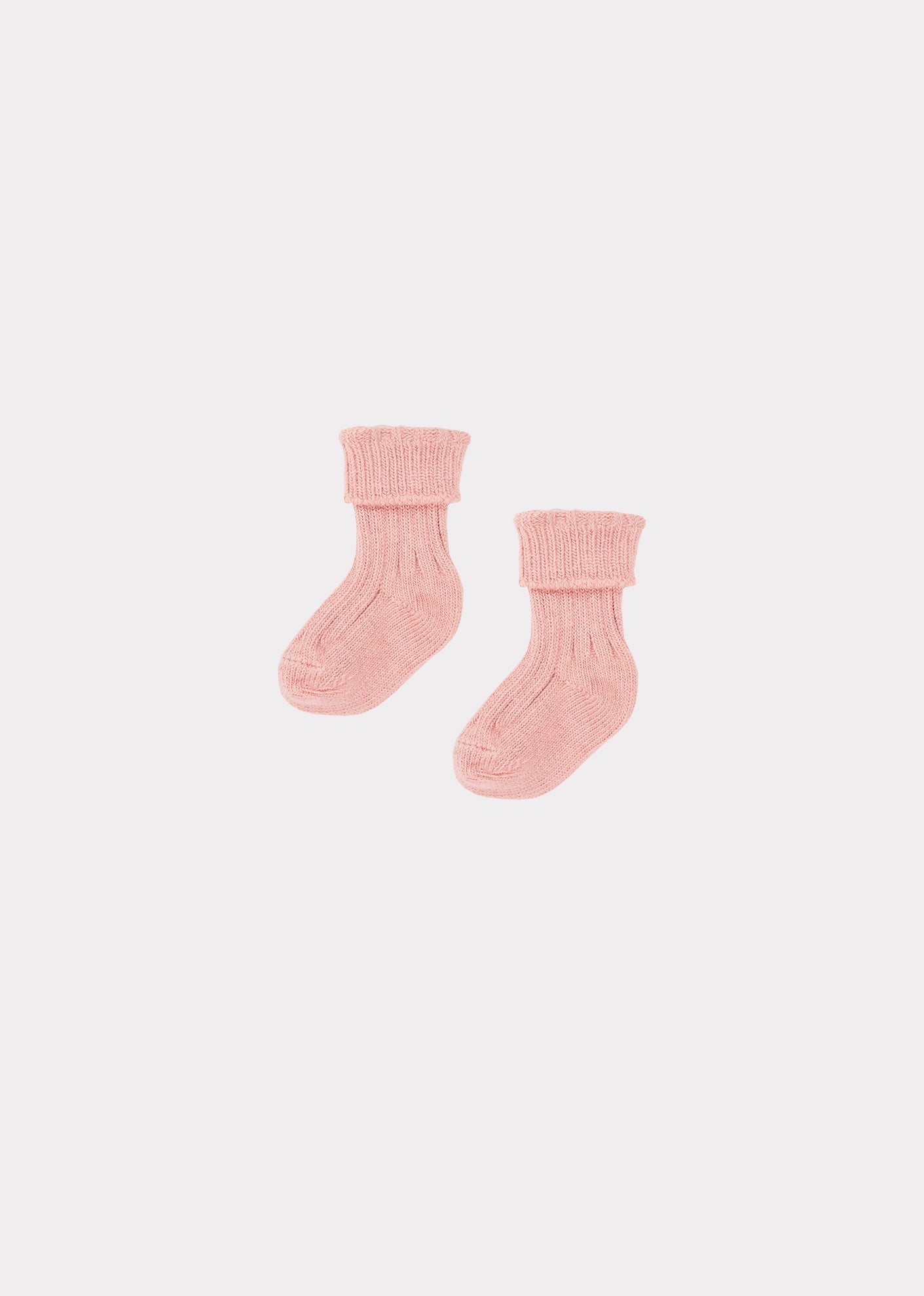 BABY RIB ANKLE SOCKS - PEONY PINK
