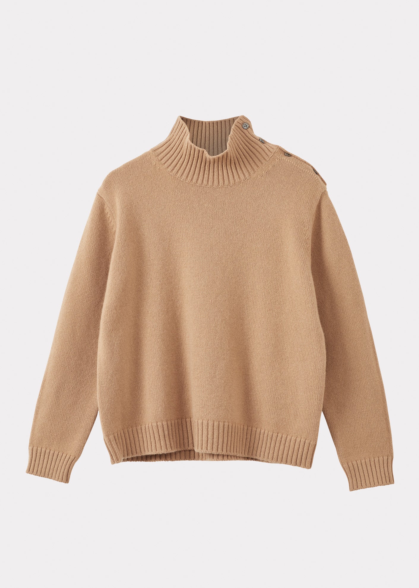 HIGH NECK JUMPER - CAMEL