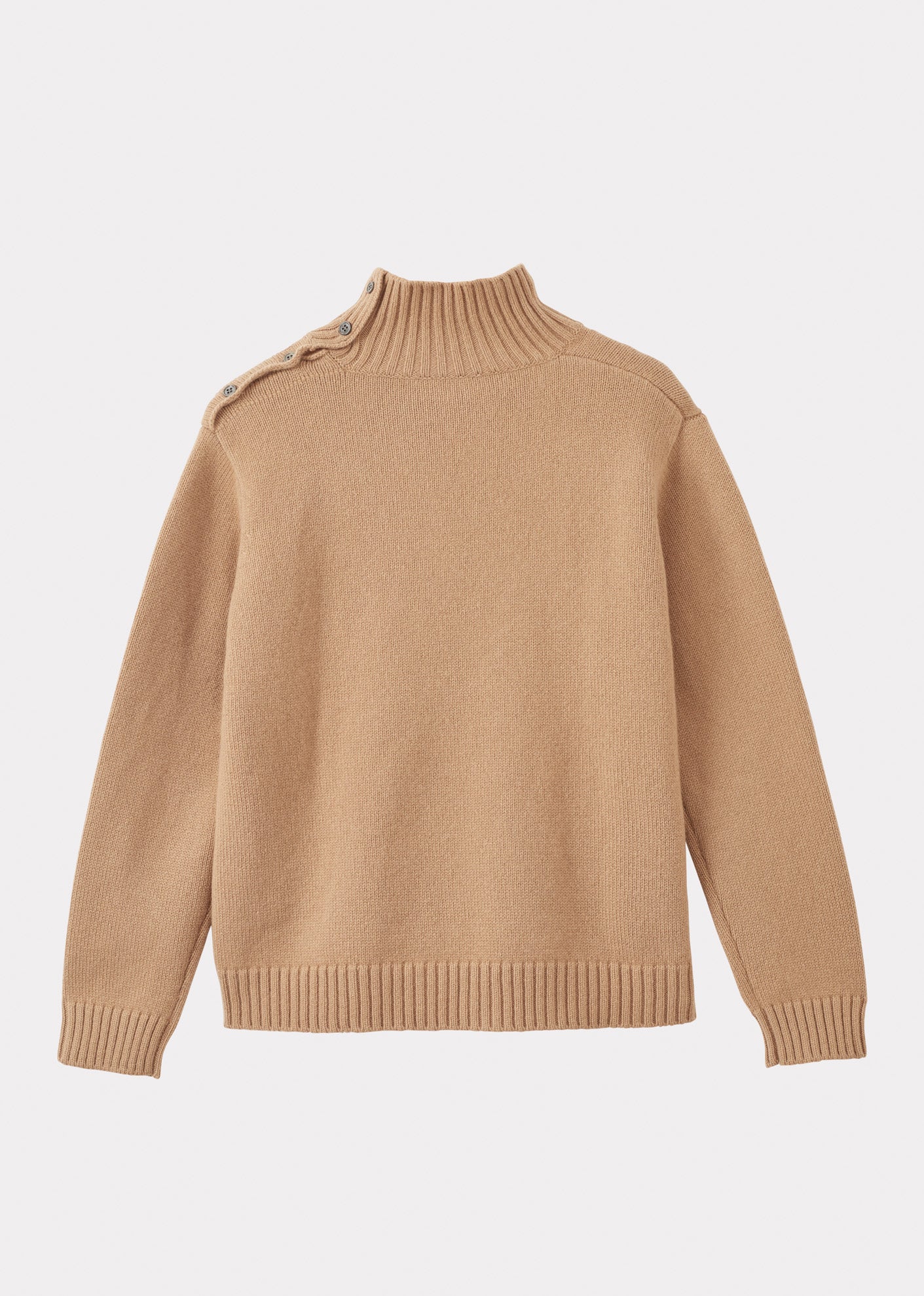 HIGH NECK JUMPER - CAMEL