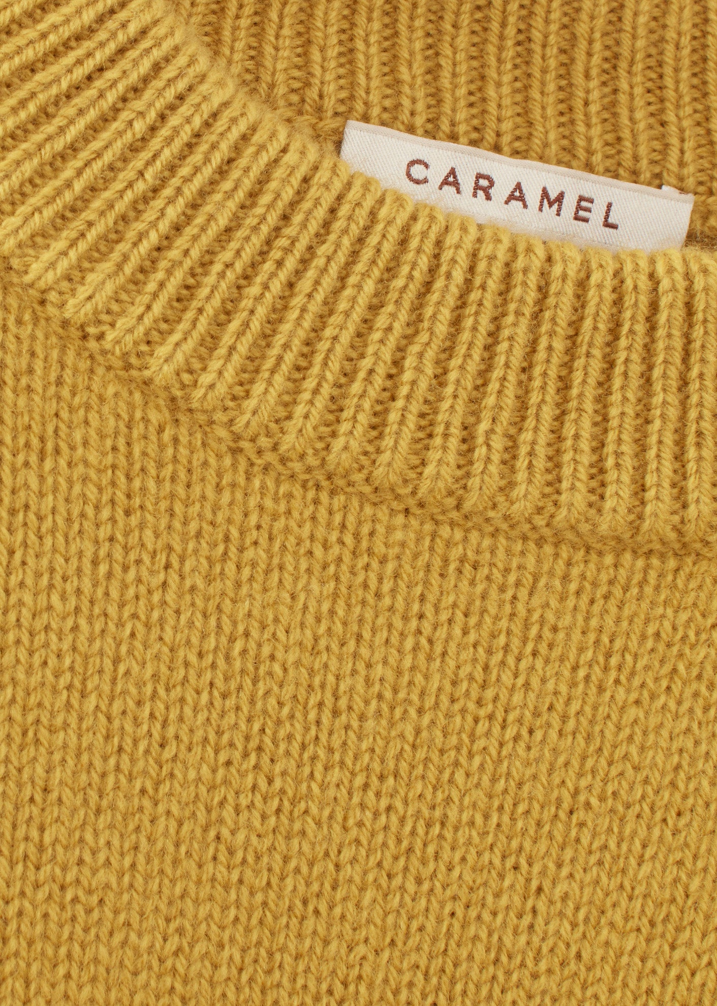 CARAMEL LOW RIB JUMPER MUSTARD