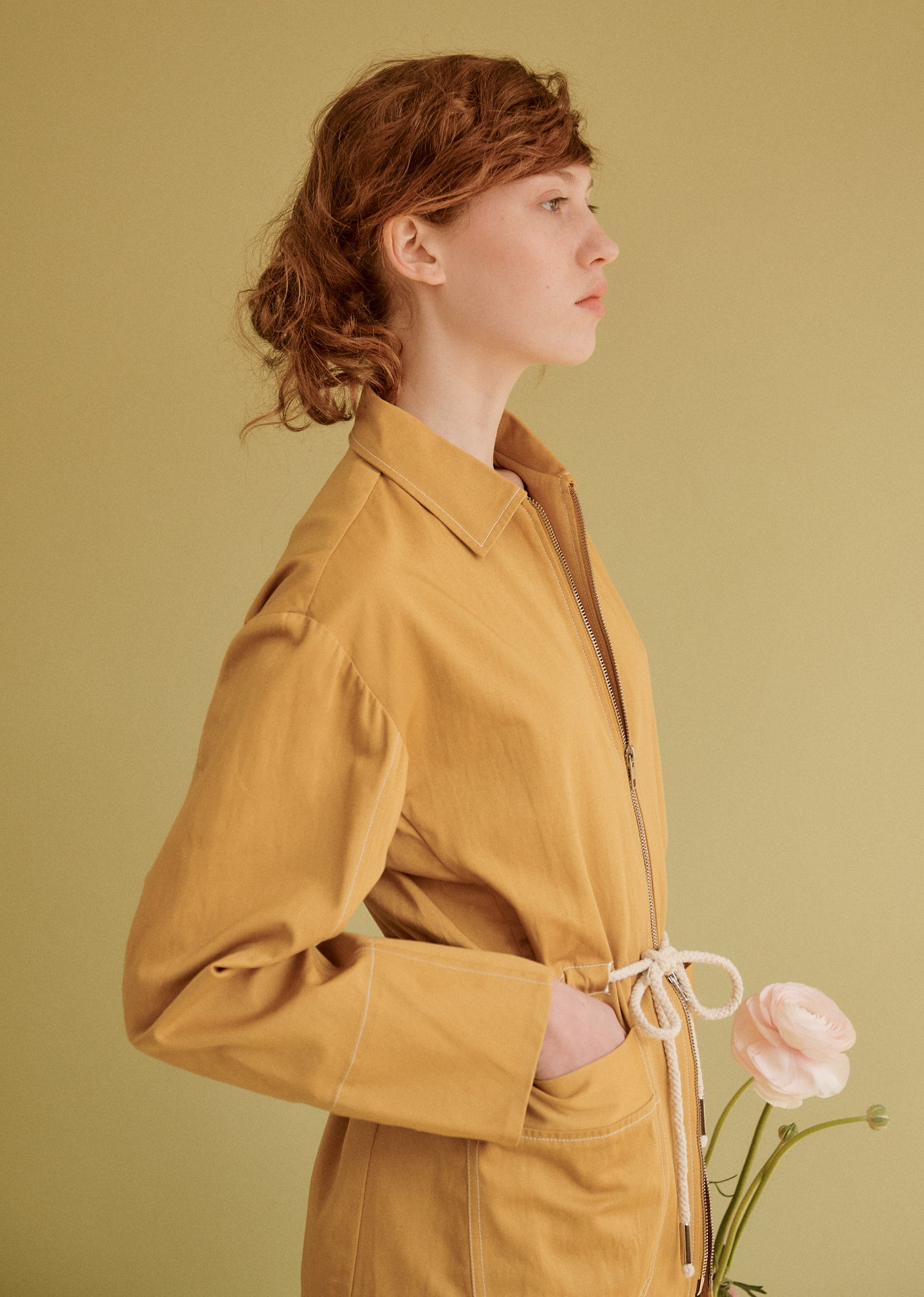 WOMAN UTILITY JACKET - YELLOW TWILL