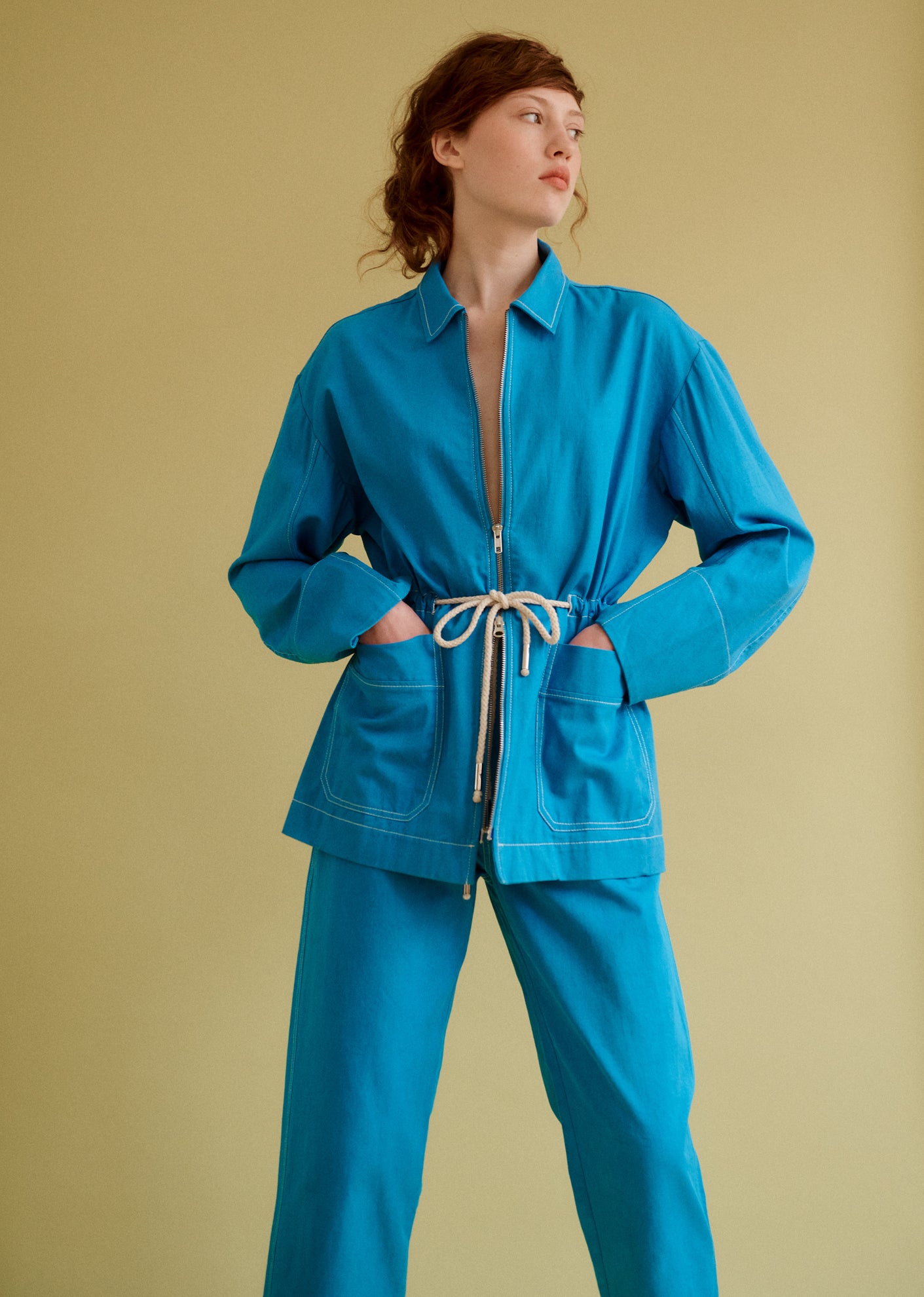 CARAMEL UTILITY JACKET - BLUE