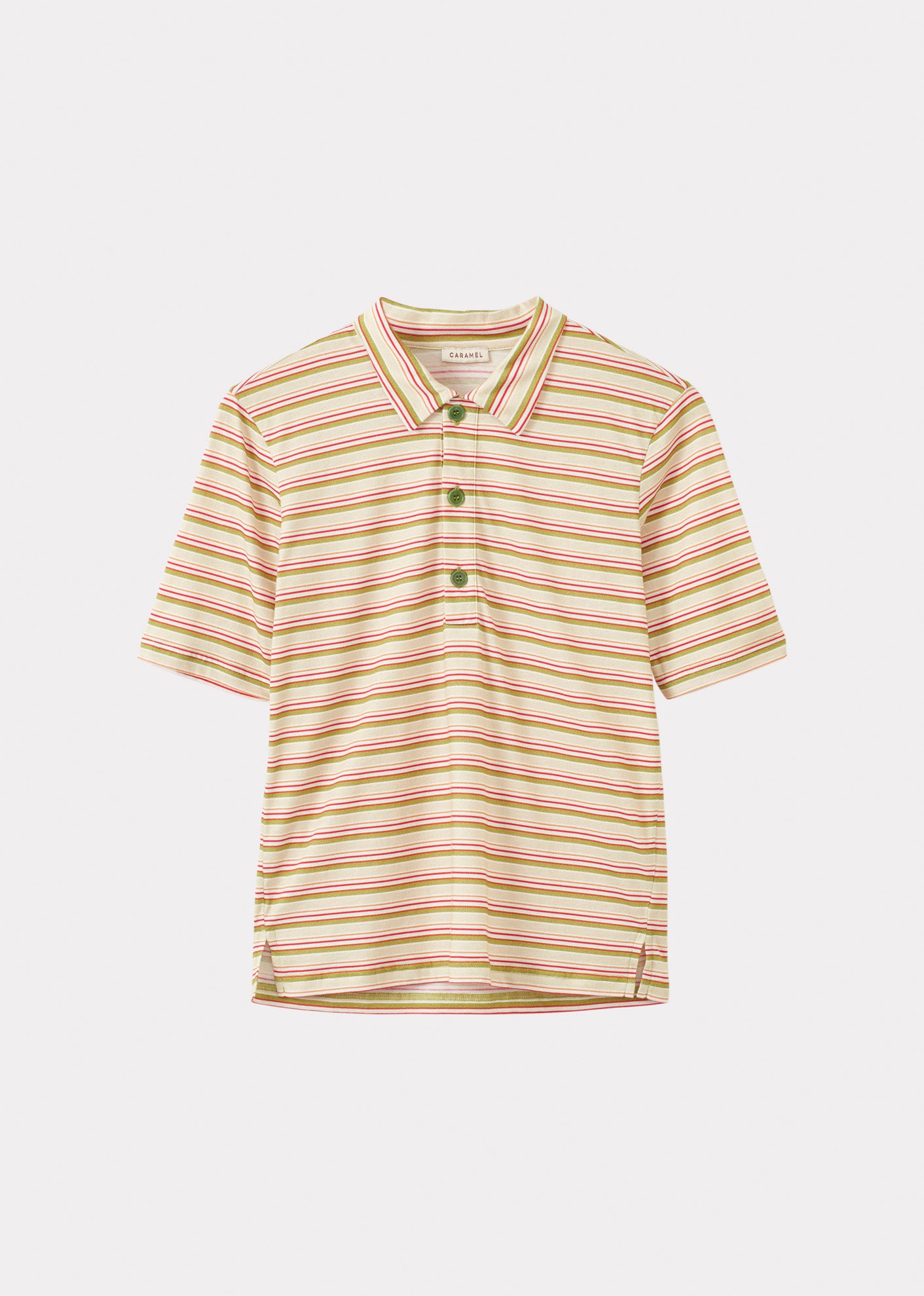 CARAMEL POLO T-SHIRT - MULTI STRIPE