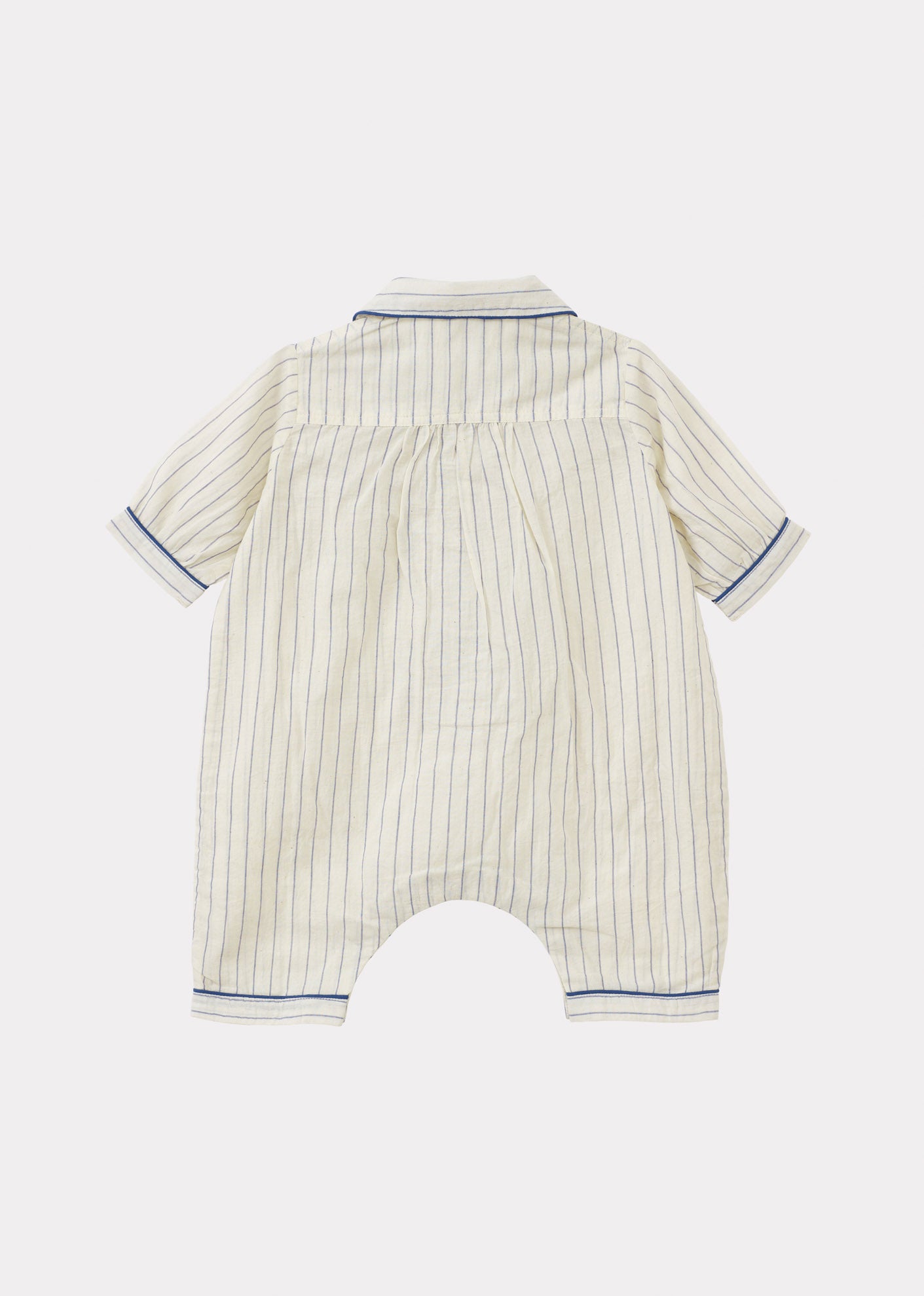 BABY PYJAMA ECRU BLUE STRIPE 