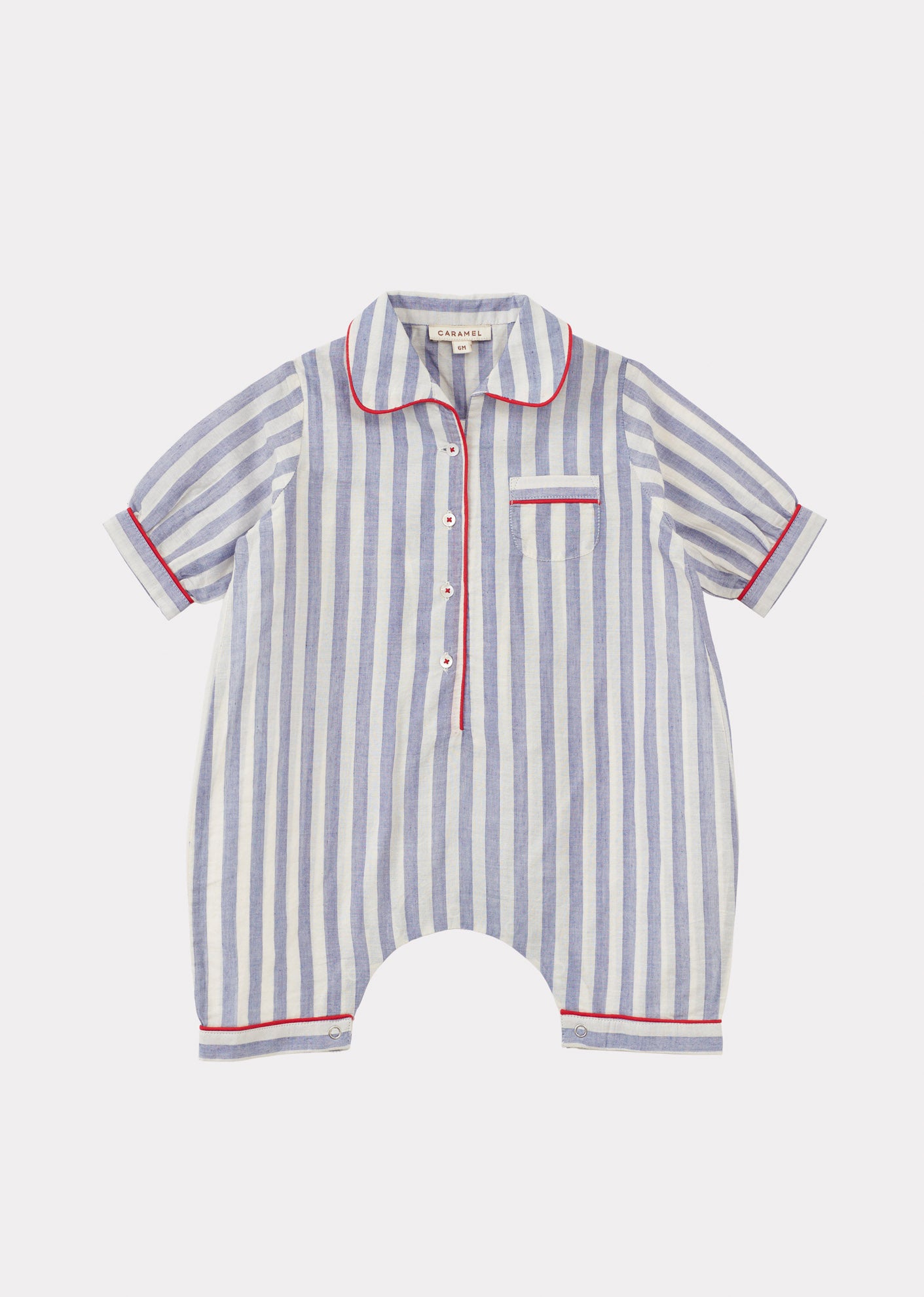 BABY PYJAMA INDIGO BLUE STRIPE 
