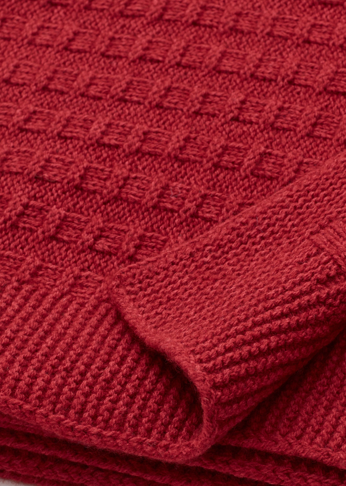 LARGE KNIT BLANKET - ROSEHIP
