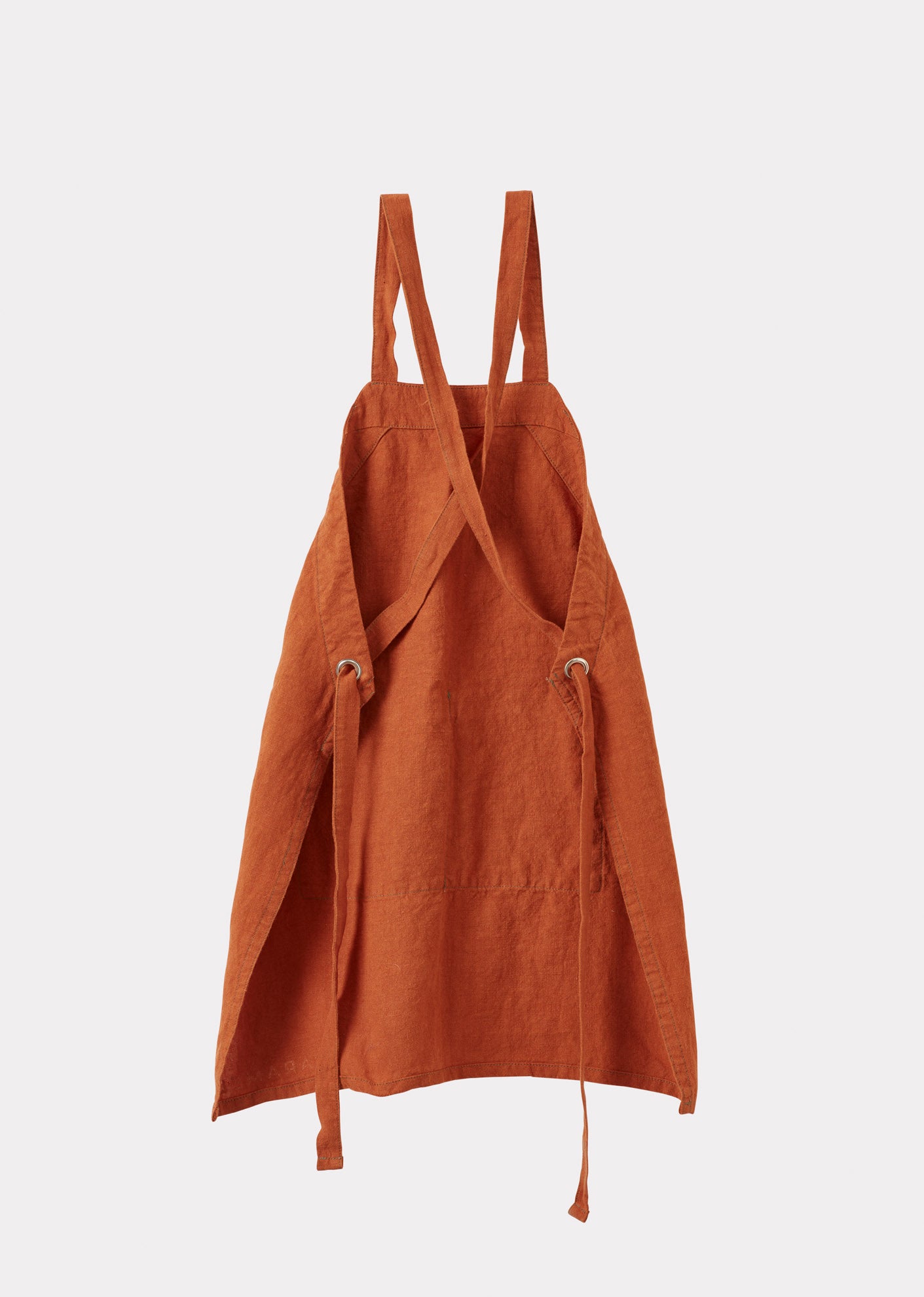 LINEN APRON BURNT ORANGE 