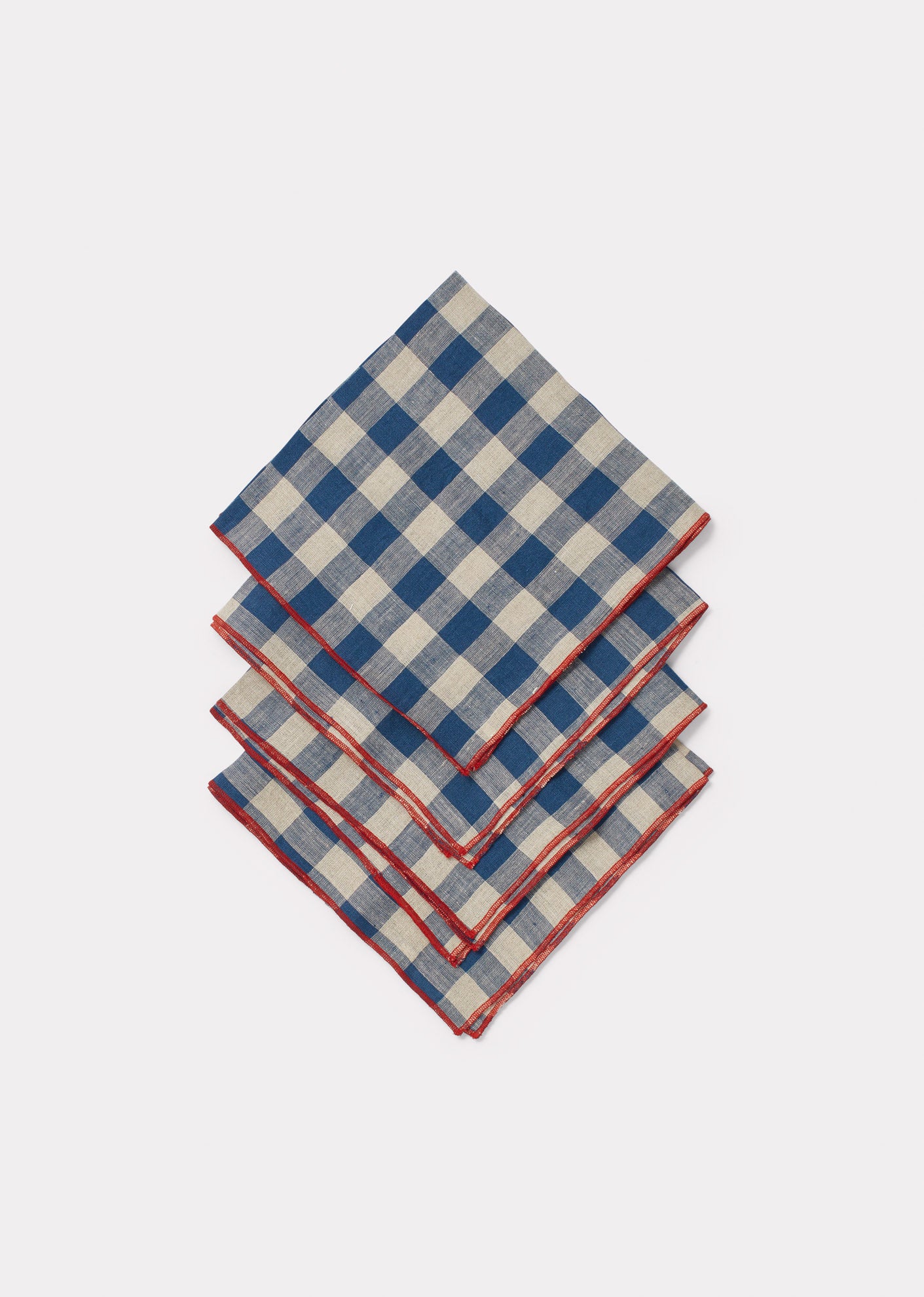 NAPKIN SET BLUE CHECK 